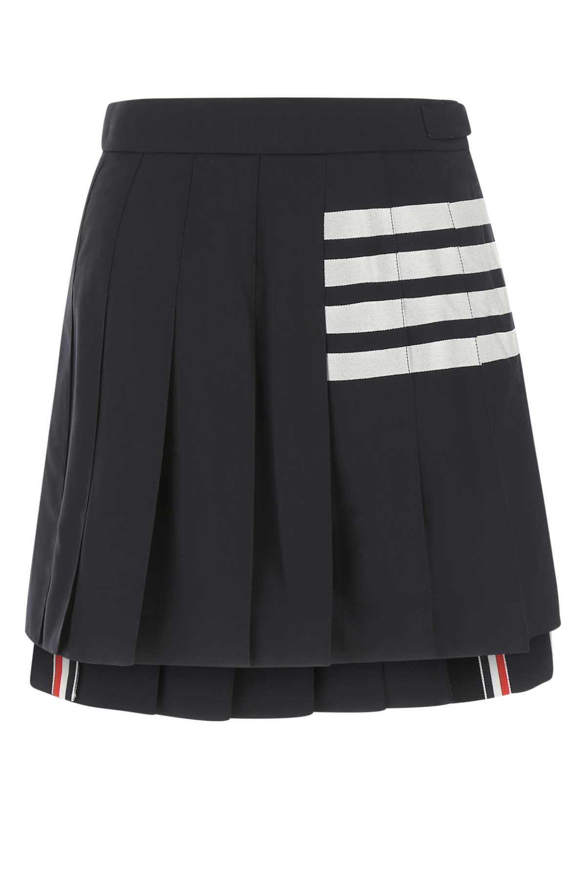 Thom Browne Navy Blue Wool Mini Skirt
