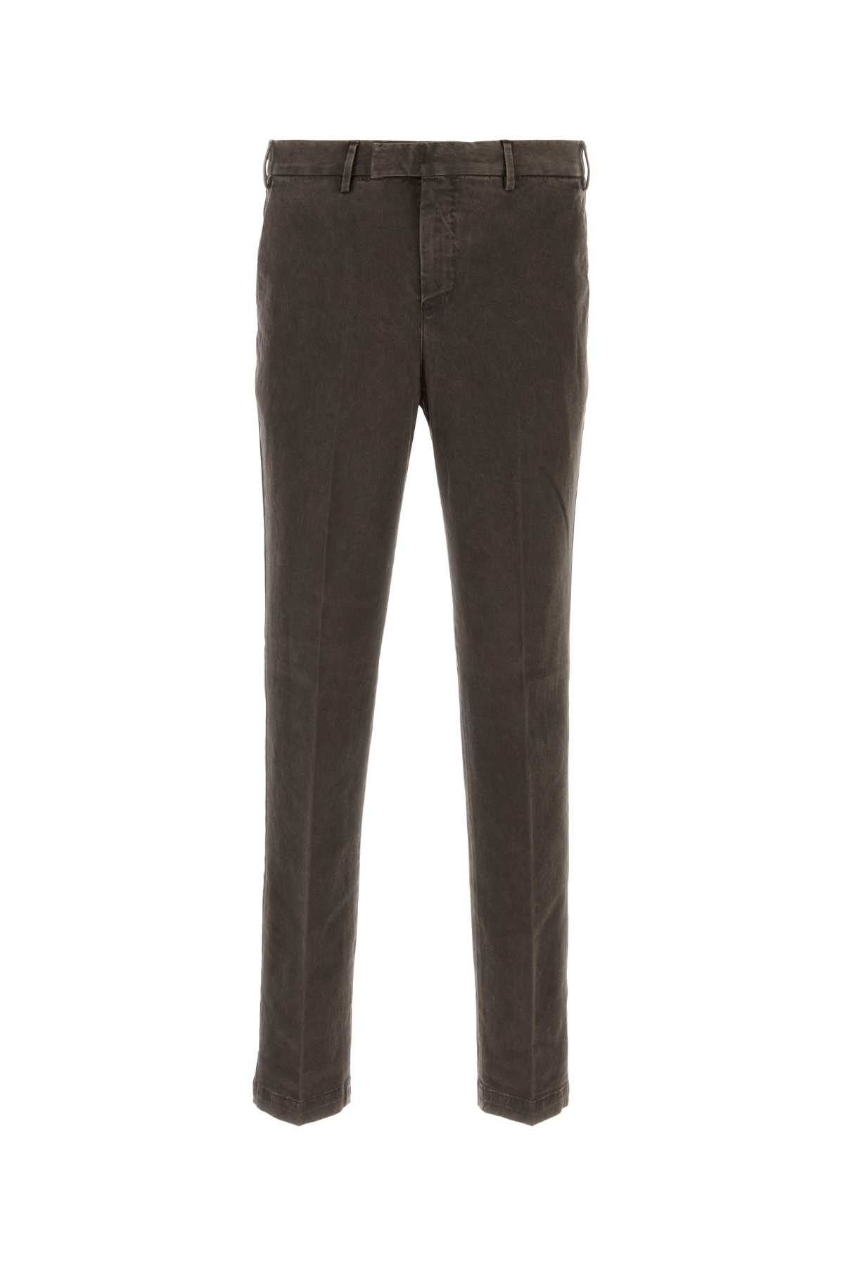 Pt Torino Stretch Cotton Trousers With Pockets And Loops In Green