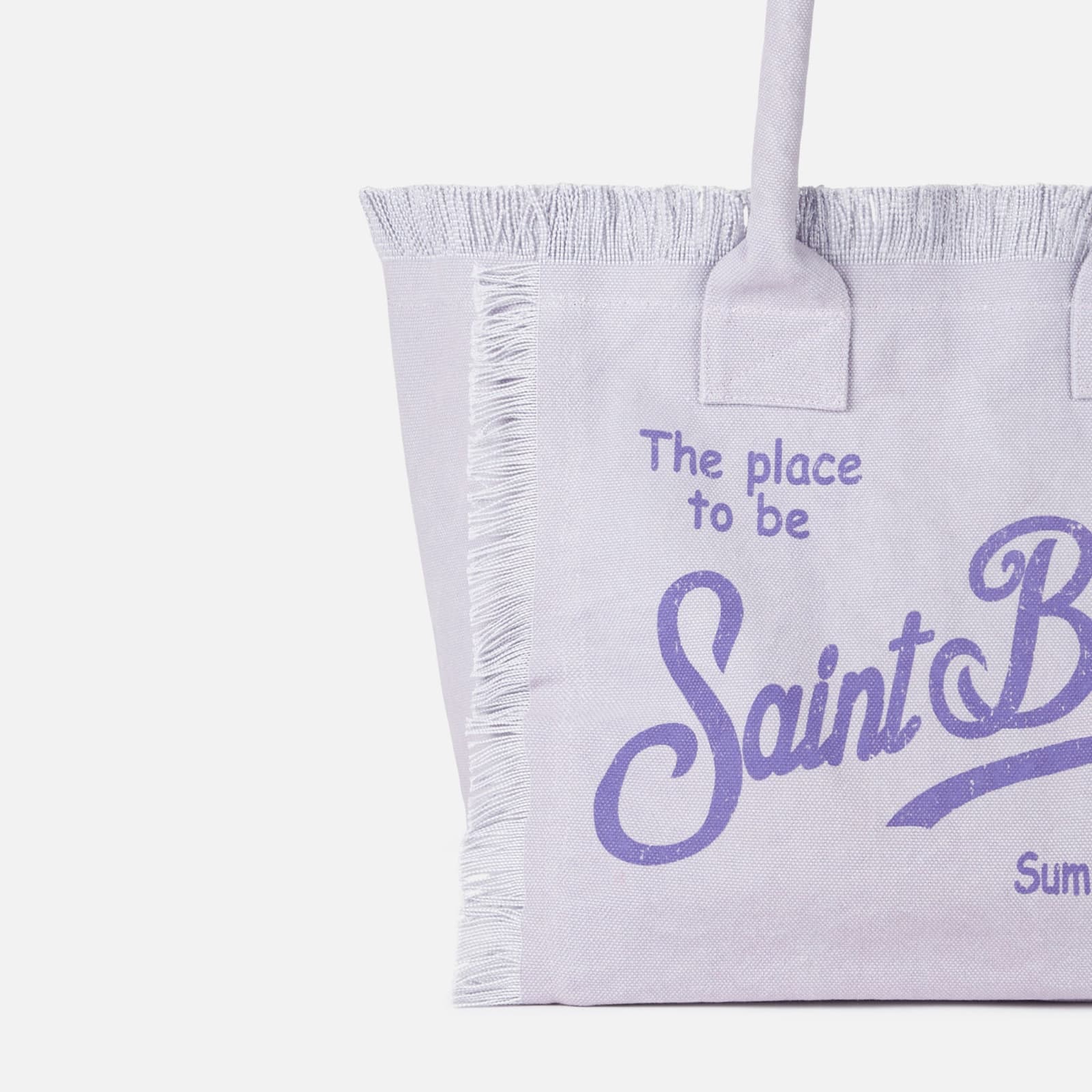 Shop Mc2 Saint Barth Vanity Lilac Canvas Shoulder Bag In Pink