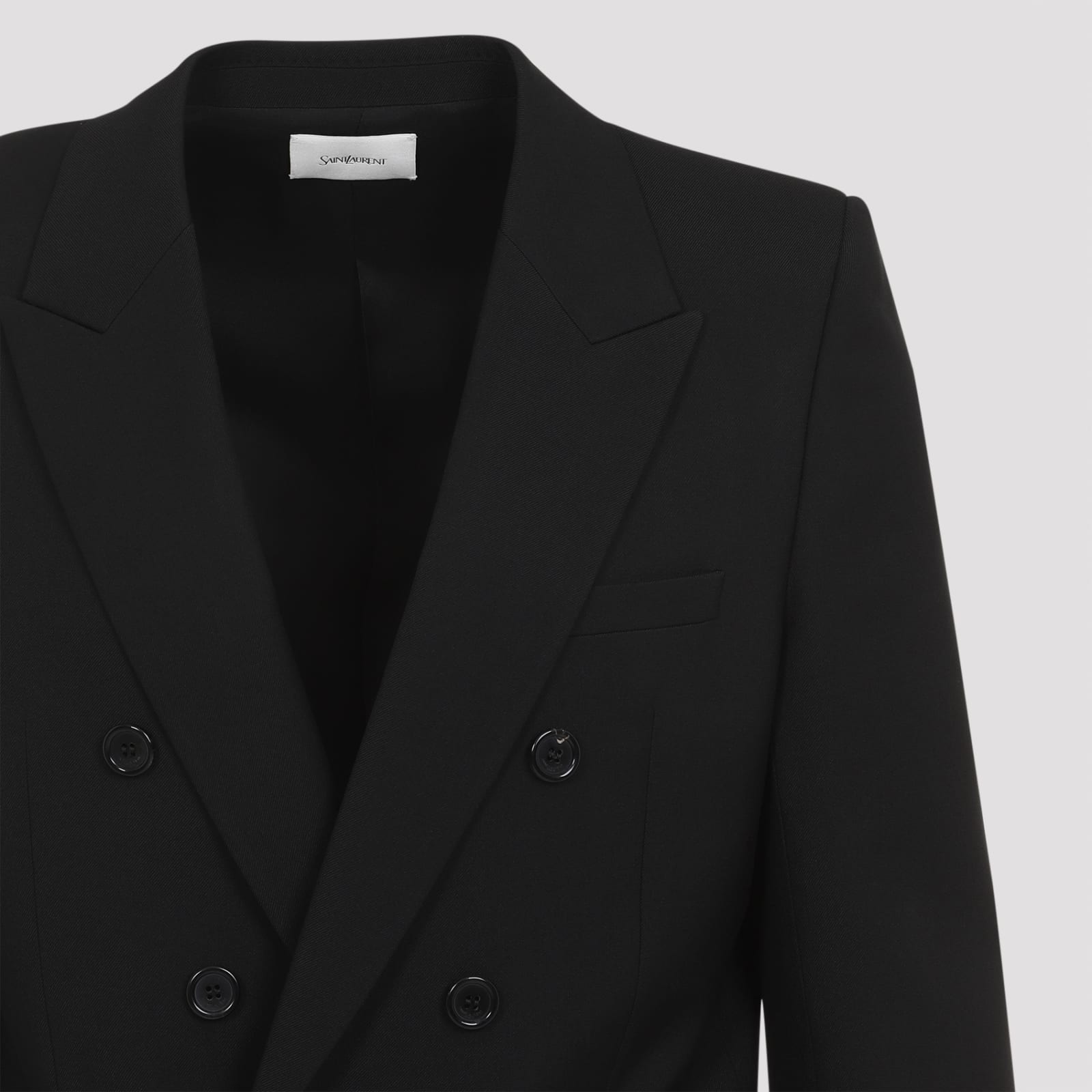 Shop Saint Laurent Wool Blazer In Noir