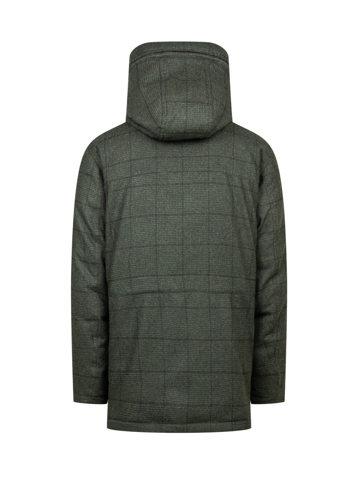 Shop Woolrich Wool Arctic Parka In Green Windowpane