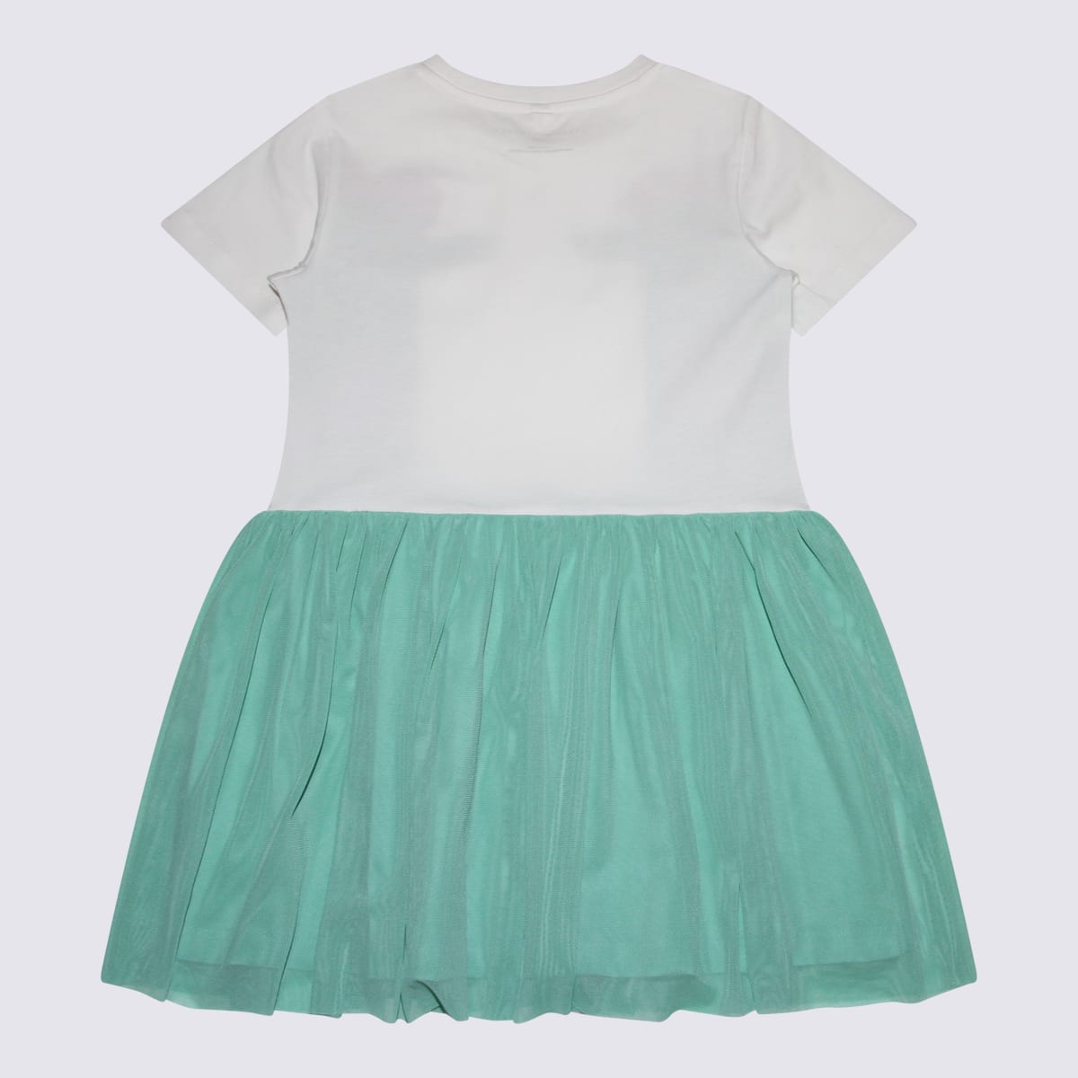 Shop Stella Mccartney White, Green And Purple Cotton Dress