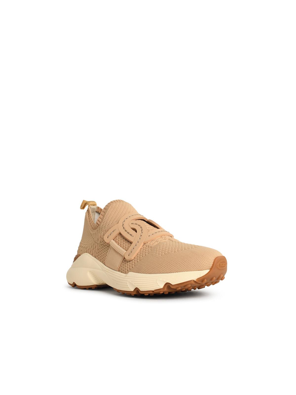 Tod's Kate Sneakers In Beige Technical Fabric In White