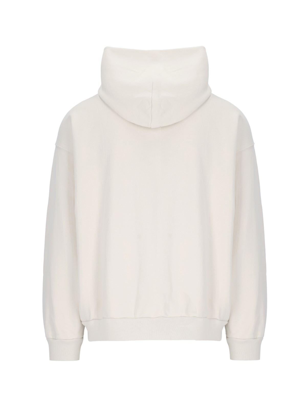 Shop Balenciaga Metal Bb Stencil Logo Hoodie In Crema