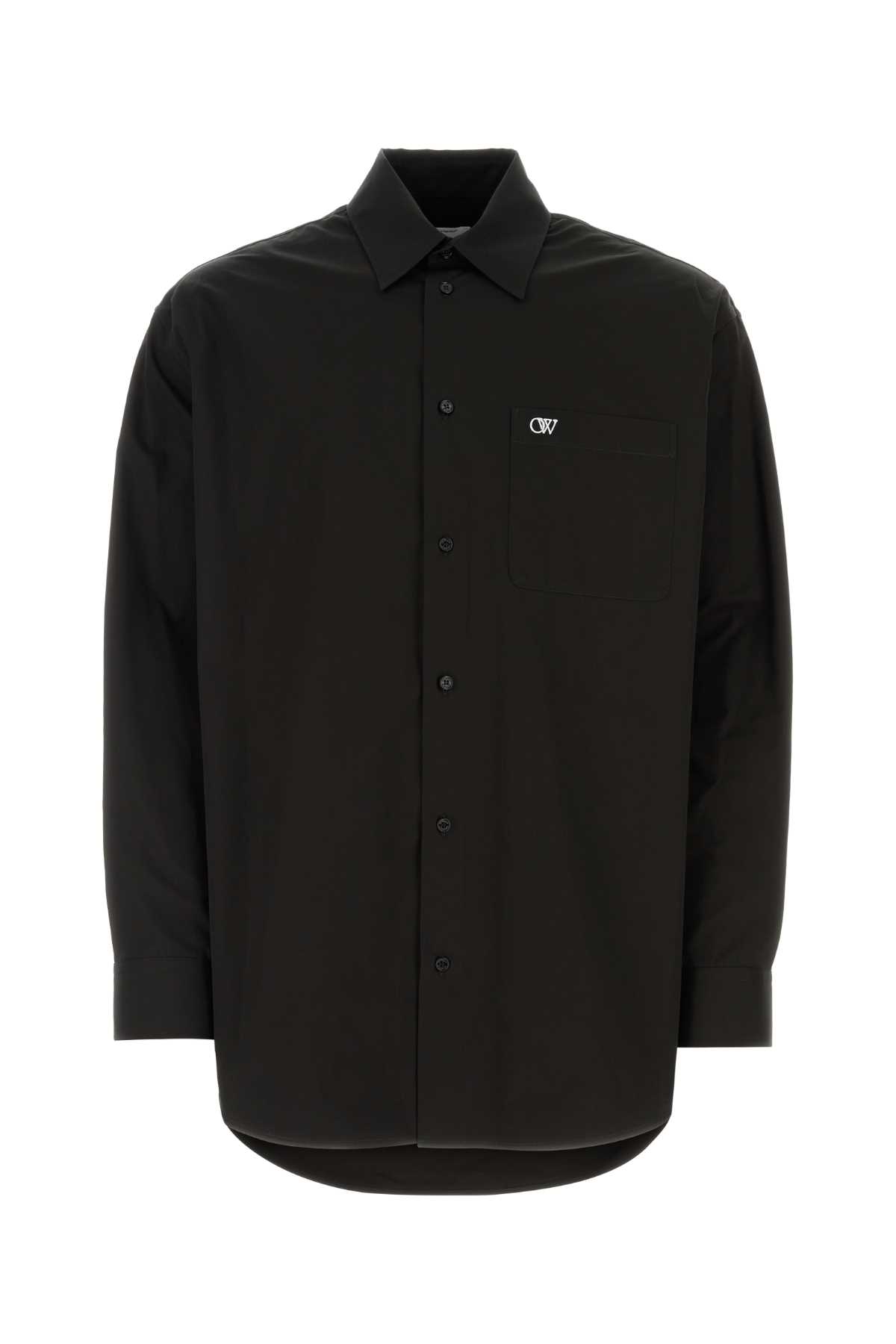 Shop Off-white Black Poplin Oversize Shirt In 1001