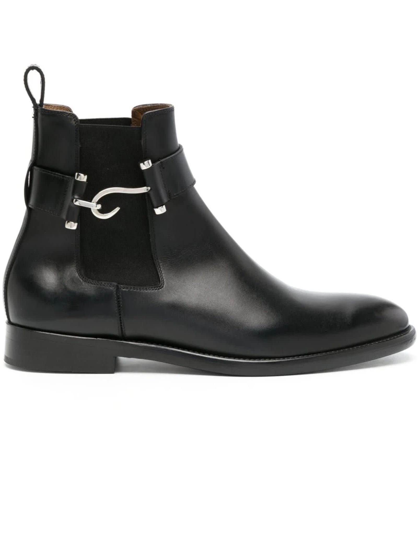 Edhen Milano Black Calf Leather Ankle Boots