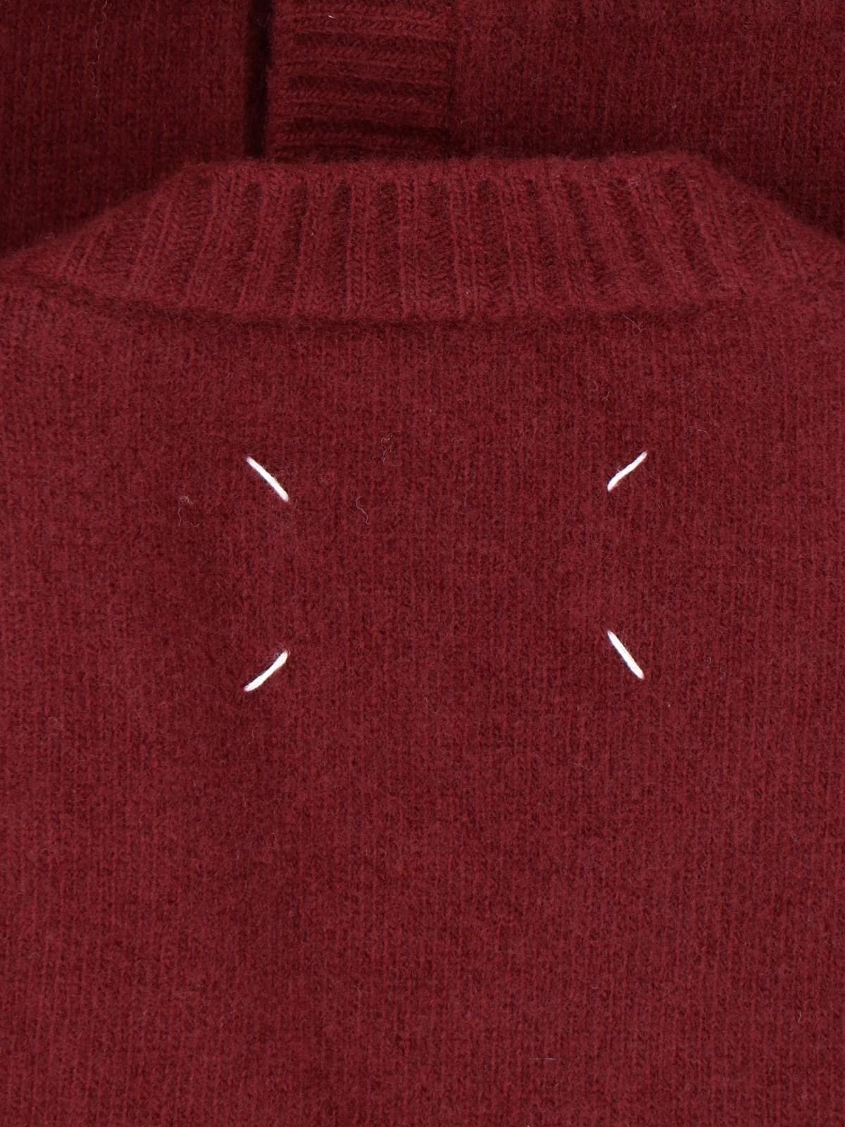 Shop Maison Margiela Wool Cropped Cardigan In Red