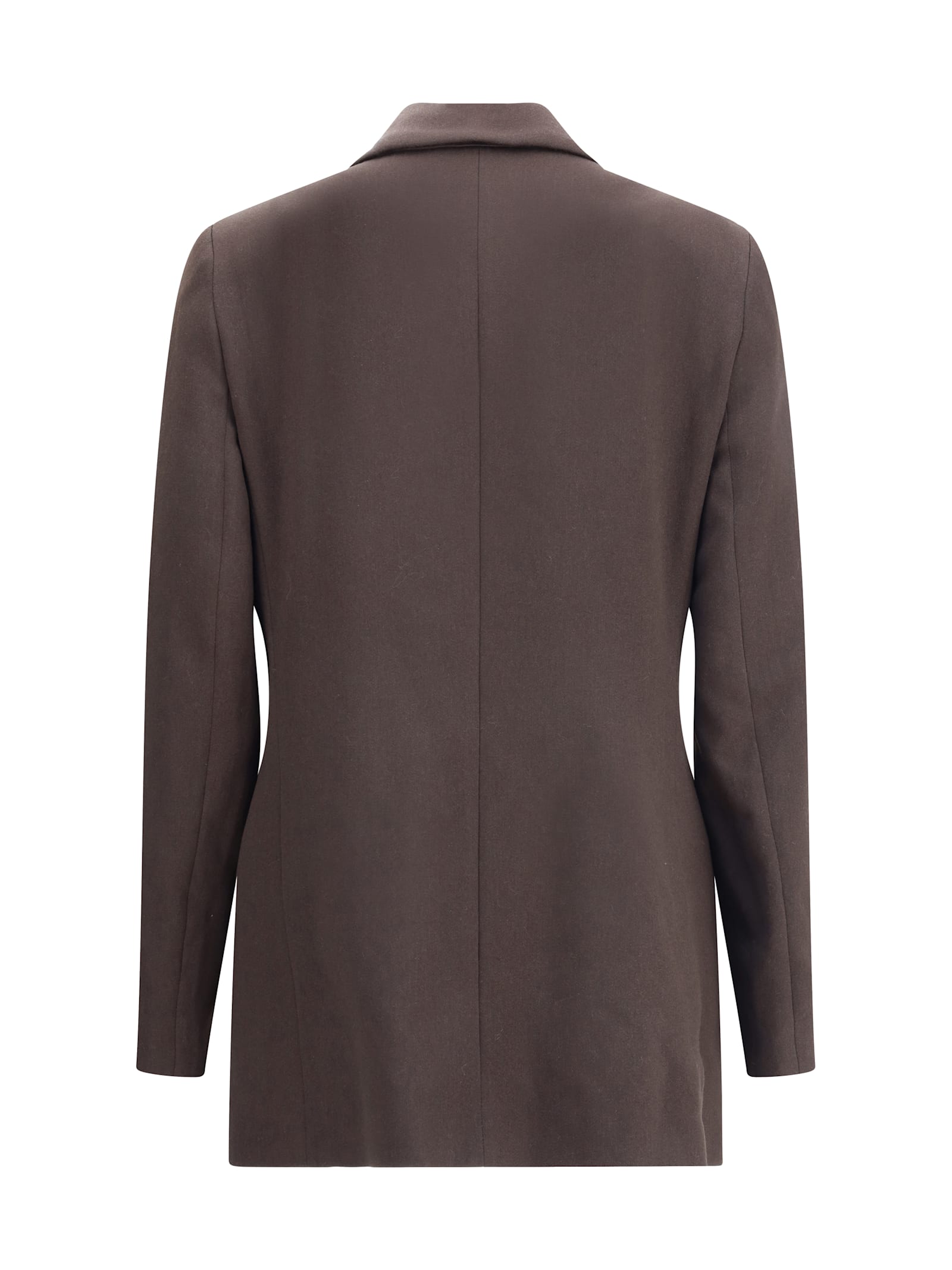 Giorgio Armani Single-breasted Wool Blazer In Brown