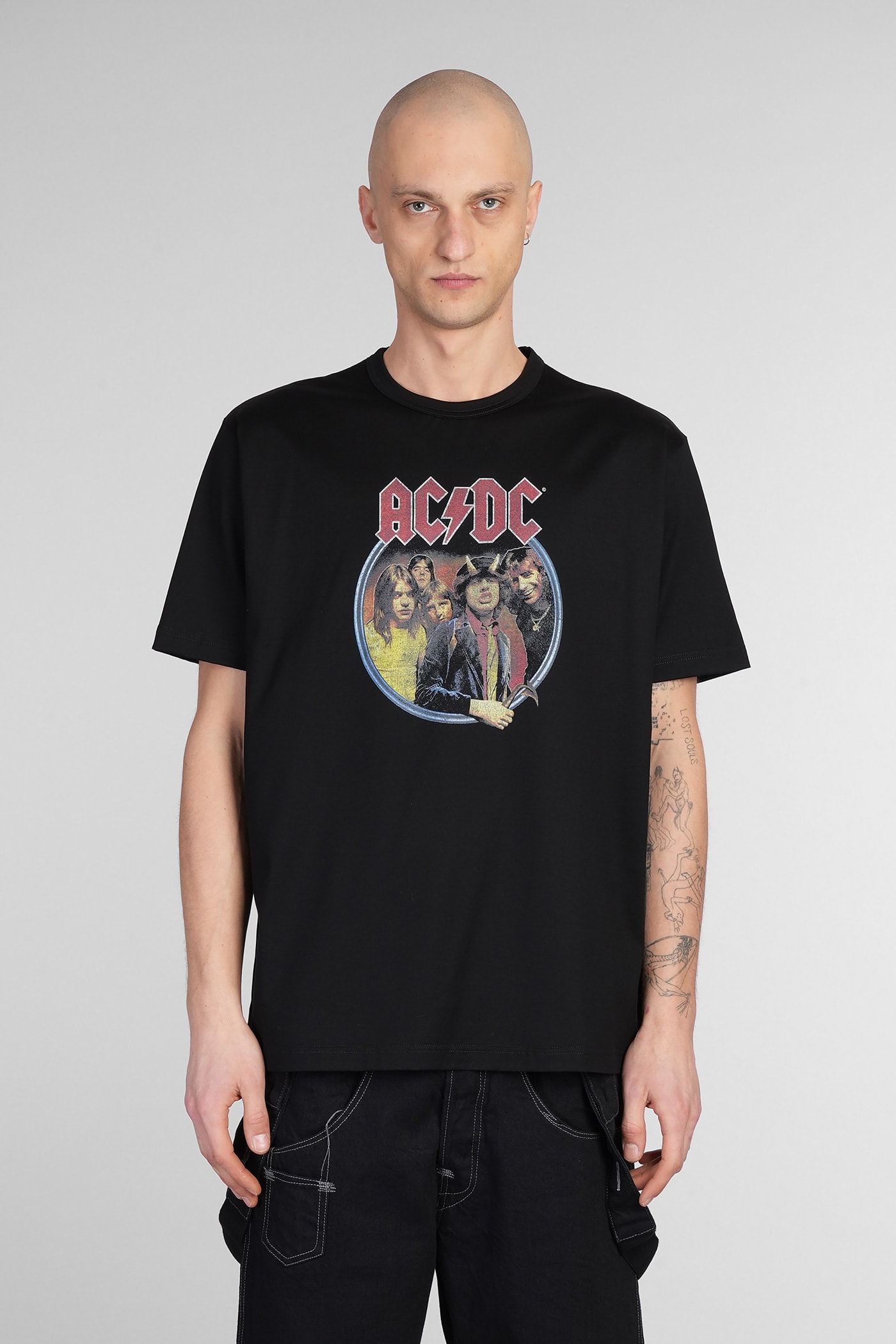 T-shirt In Black Cotton