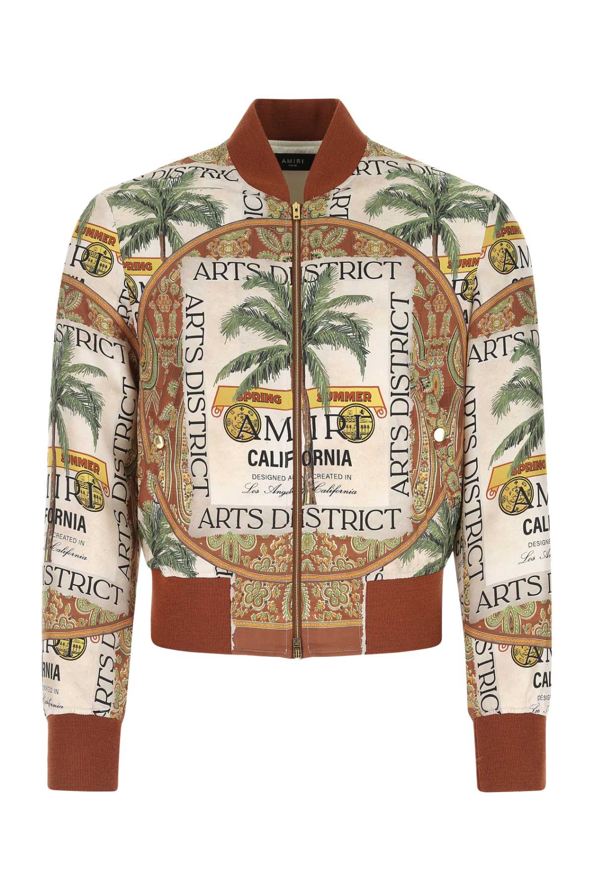 Shop Amiri Printed Silk Bomber Jacket In Multicolor