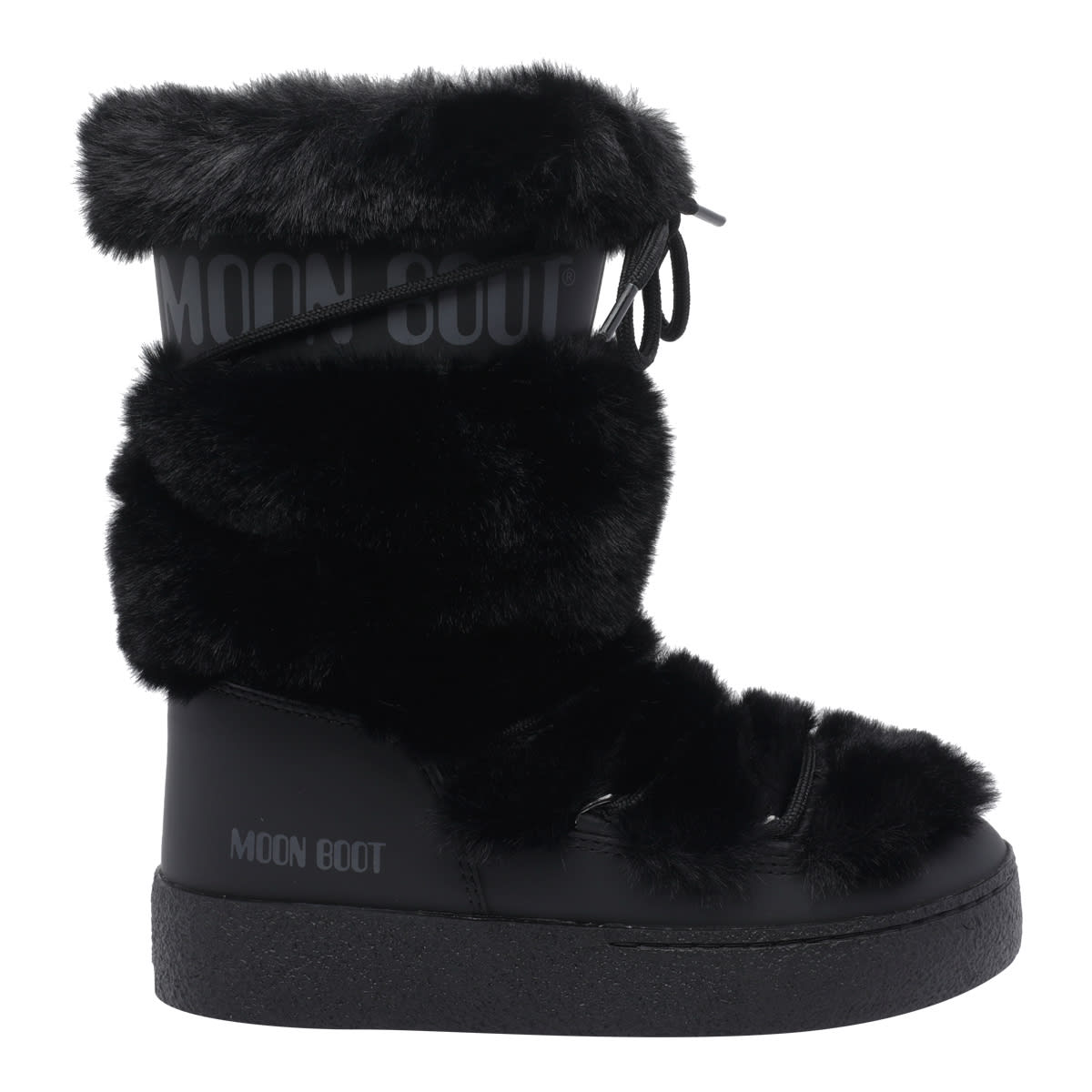 Moon Boot Ltrack High Faux Fur Boots In Black