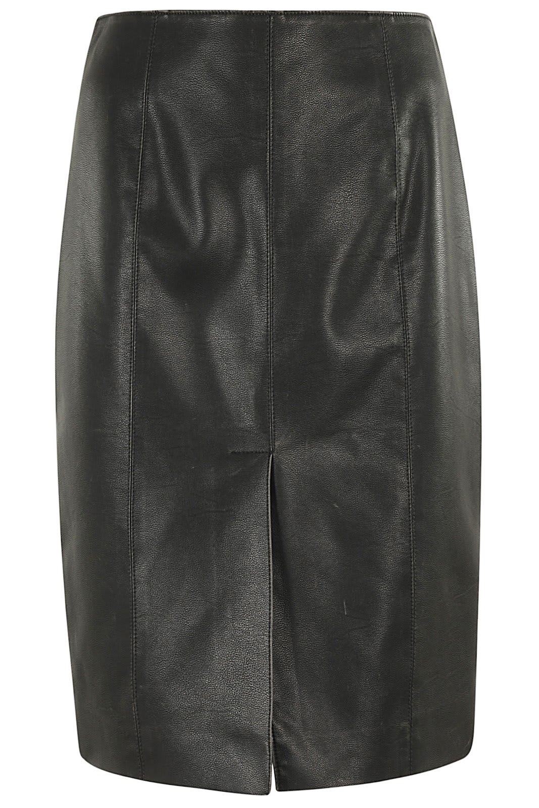 Shop Msgm High Waist Midi Skirt In Black