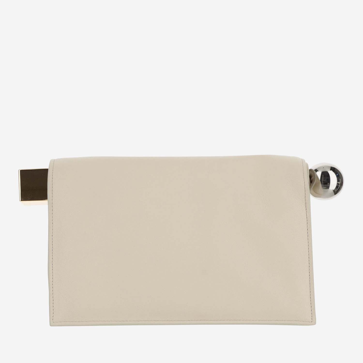 Shop Jacquemus La Pochette Rond Carré In Light Ivory