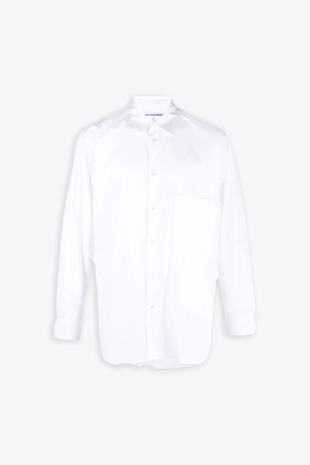 Shop Comme Des Garçons Shirt Mens Shirt Woven White Cotton Shirt With Maxi Front Pocket In Bianco