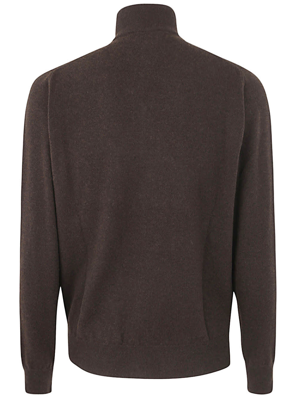 Shop Filippo De Laurentiis Wool Cashmere Long Sleeves Full Zipped Sweater In Brown