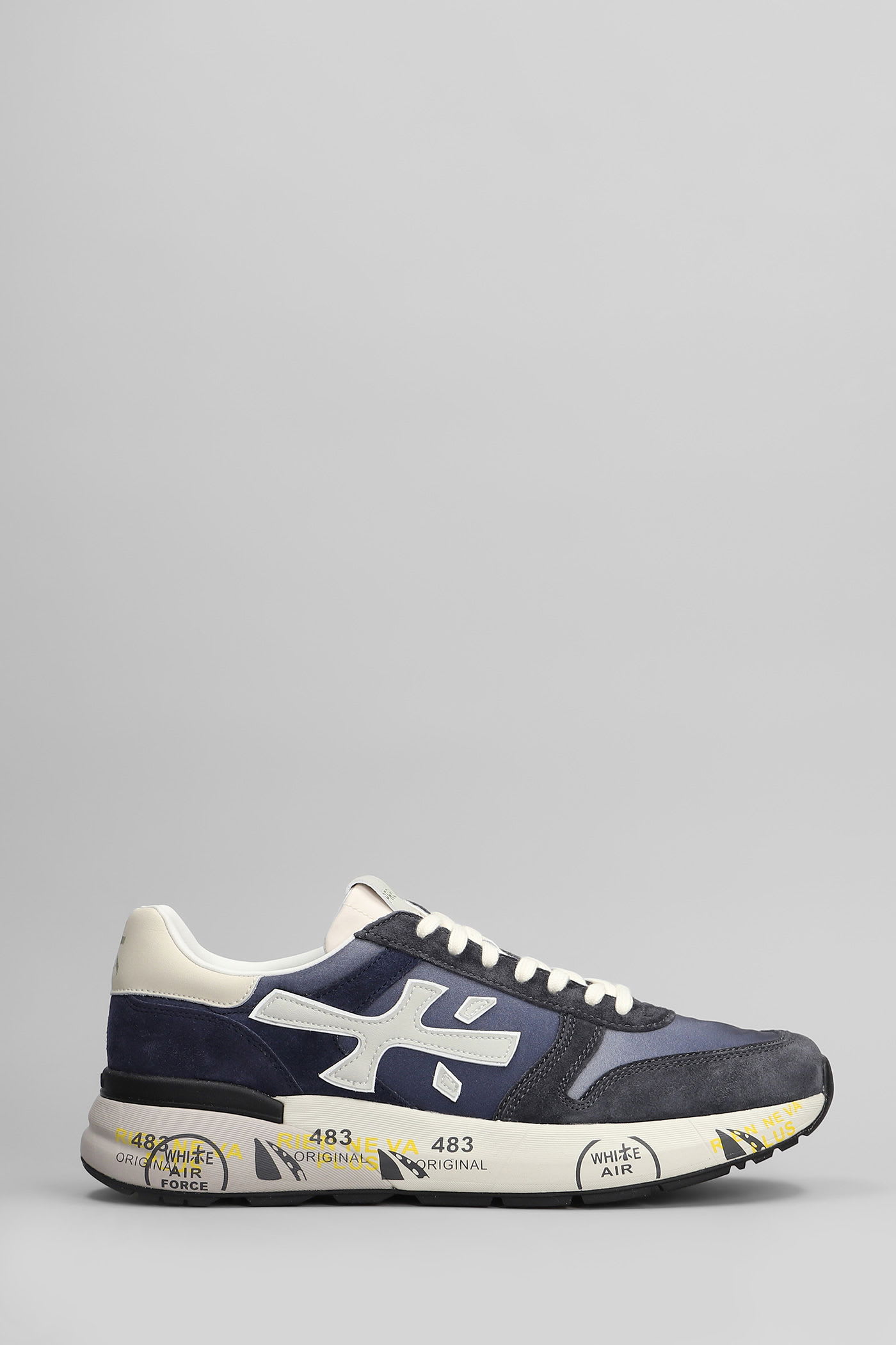 Mick Sneakers In Blue Suede And Fabric