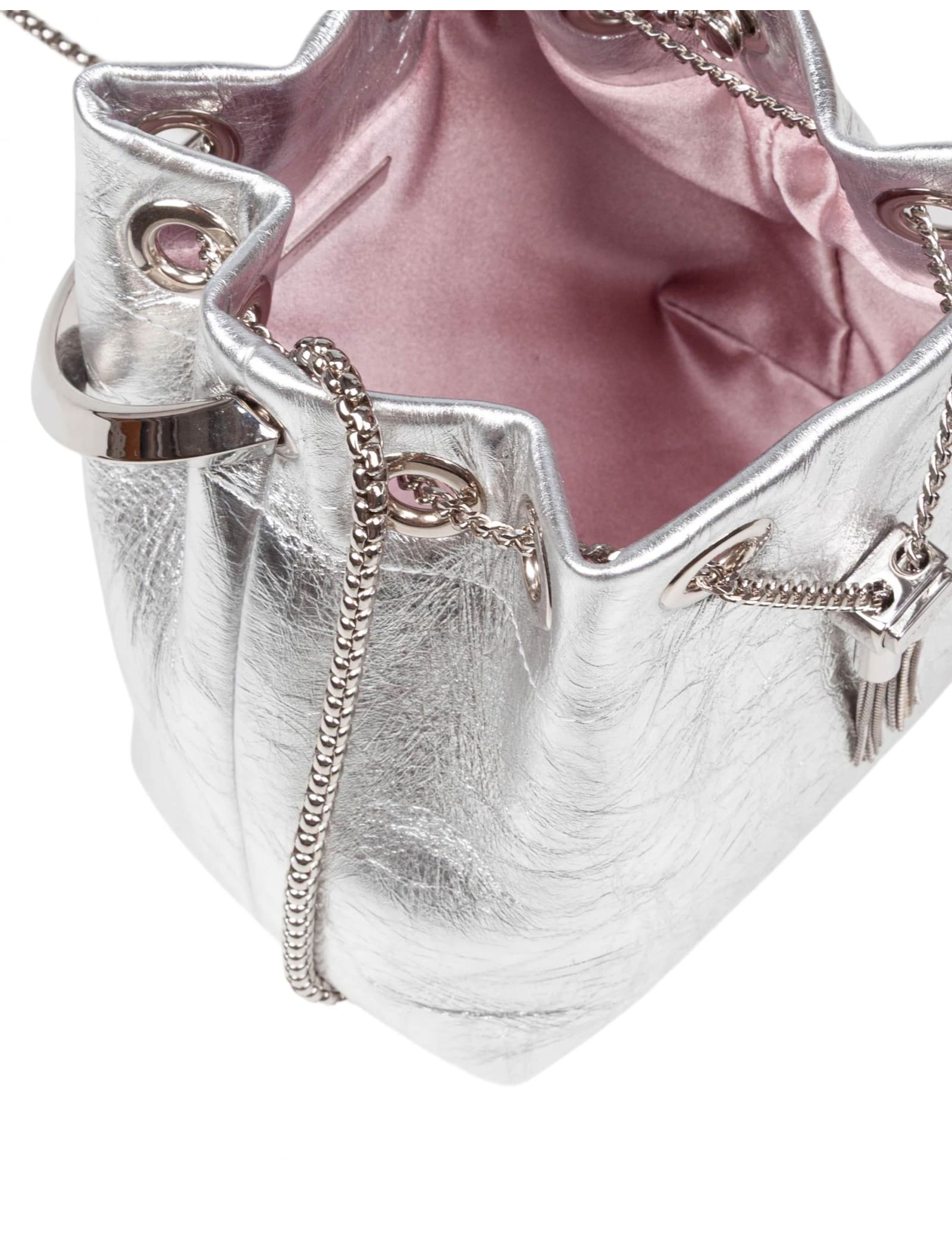 Jimmy Choo Bon Bon Bon Bon Bon In Leather In Silver