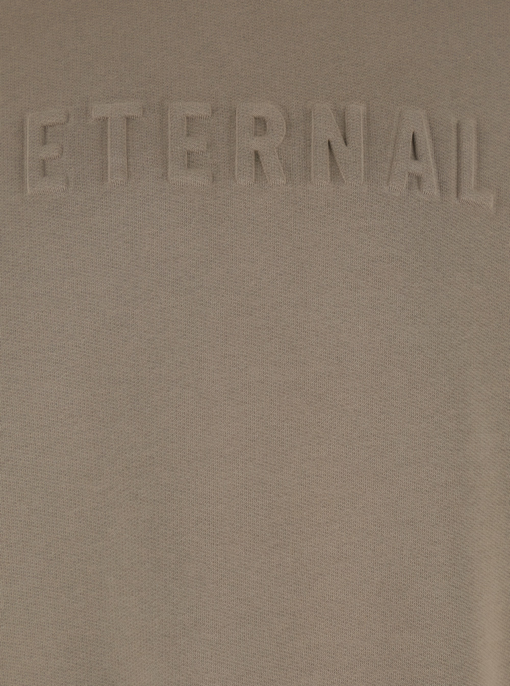 Fear Of God Eternal Beige Crewneck T-shirt With Dropped Shoulders And Tonal Embroidery On The Front In Cotton Bl In Beige