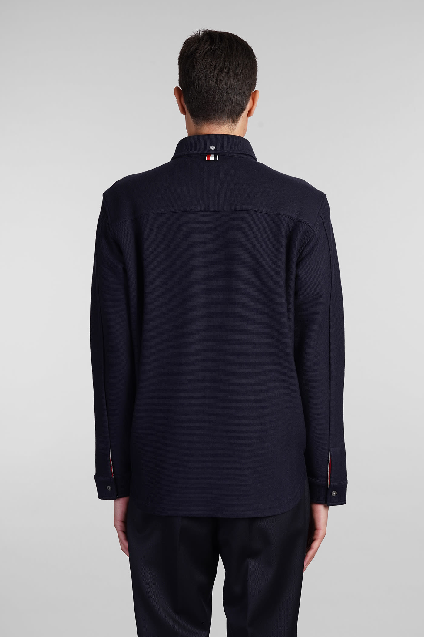 Shop Thom Browne Shirt In Blue Cotton