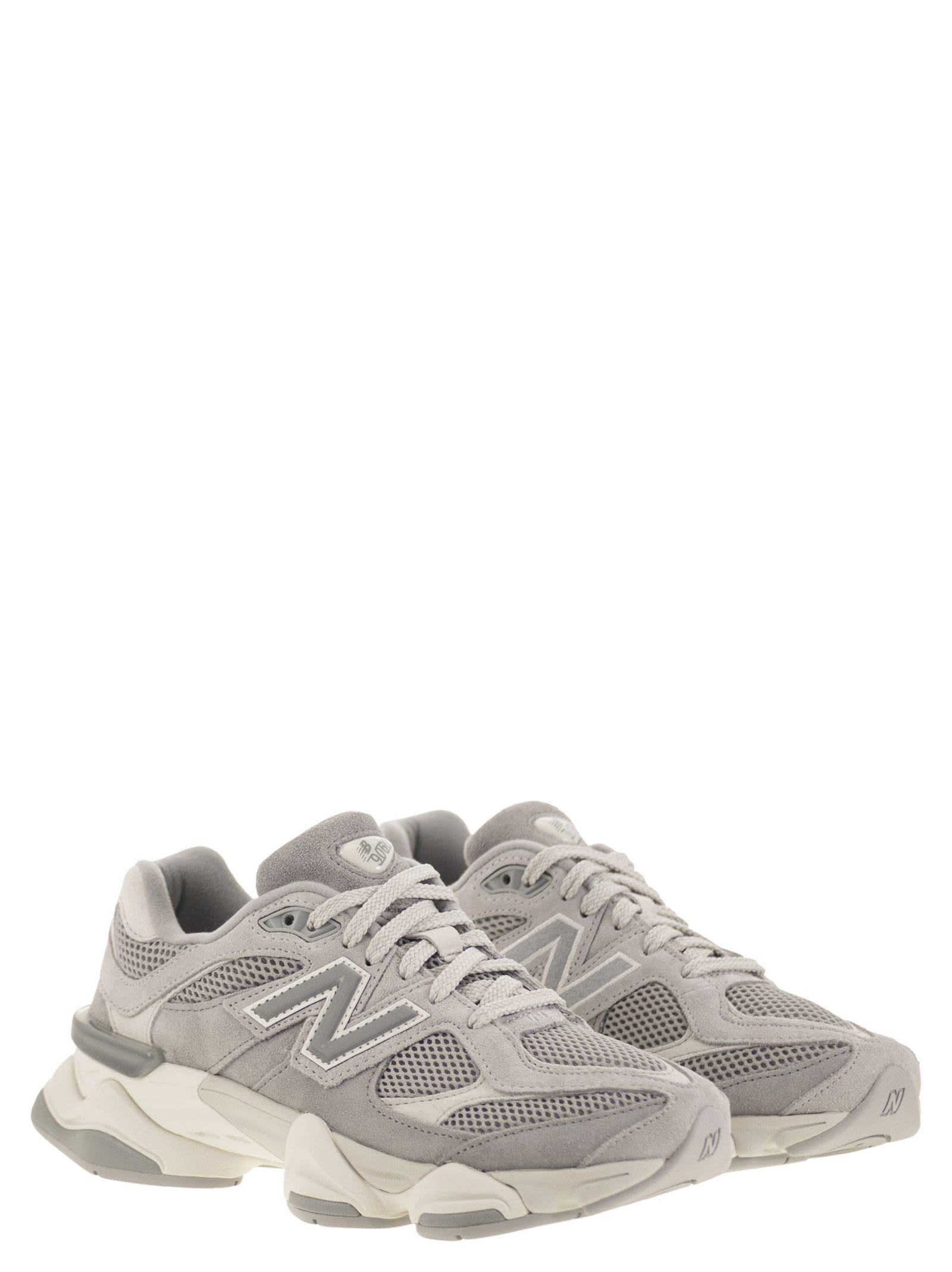 New Balance Mens Slate Grey White Grey 9060 Suede And Mesh Low-top Trainers In Gray
