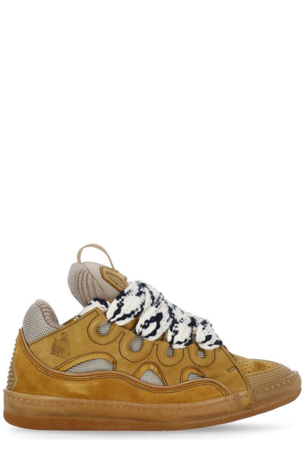 Lanvin Tan Curb Sneakers In Honey