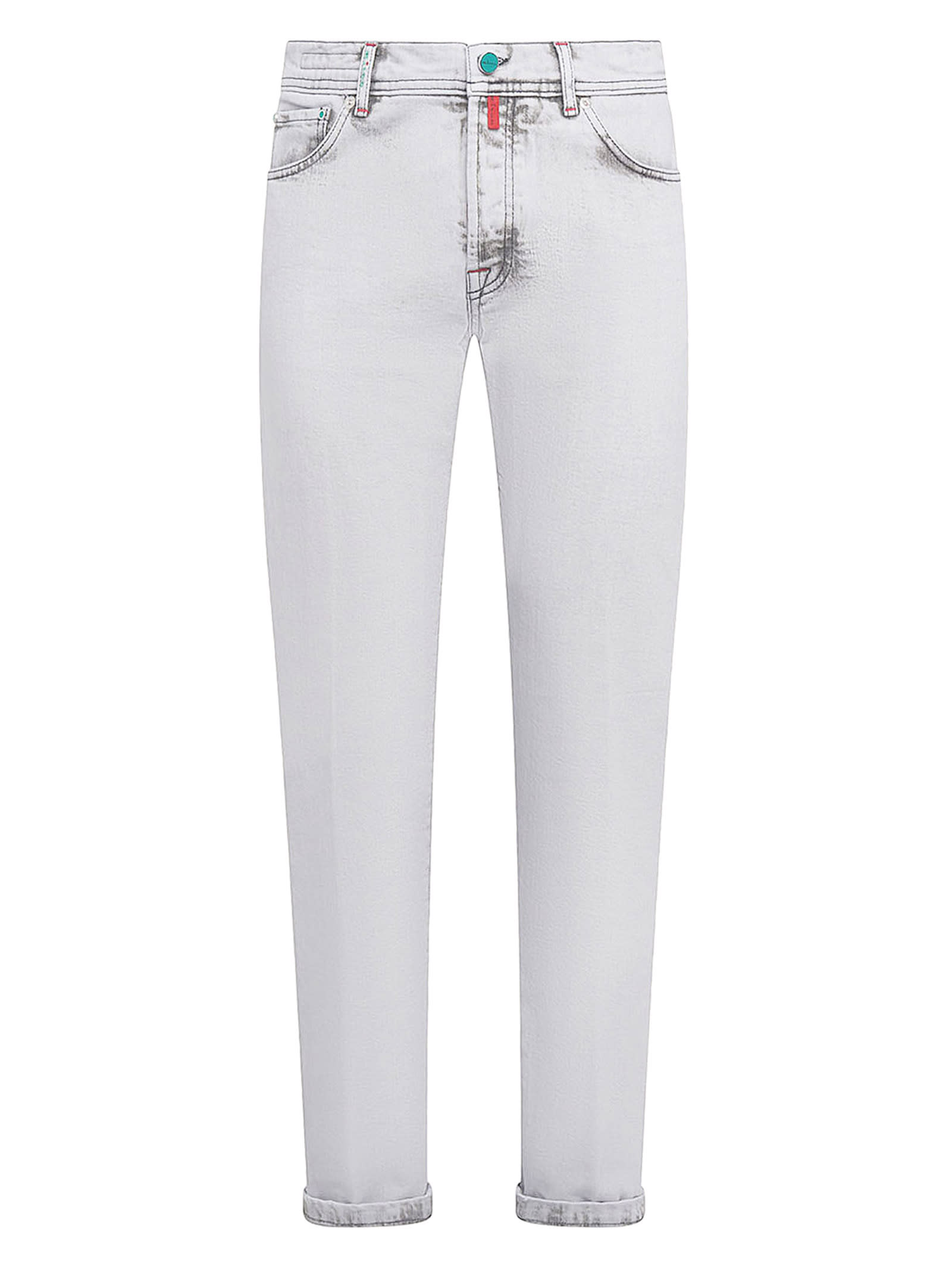 Kiton Trousers Cotton In Ice