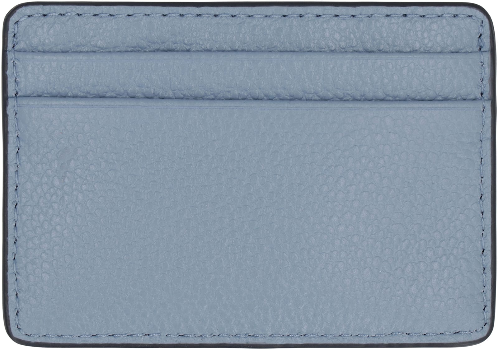 Michael Michael Kors Pebbled Calfskin Card Holder In Light Blue