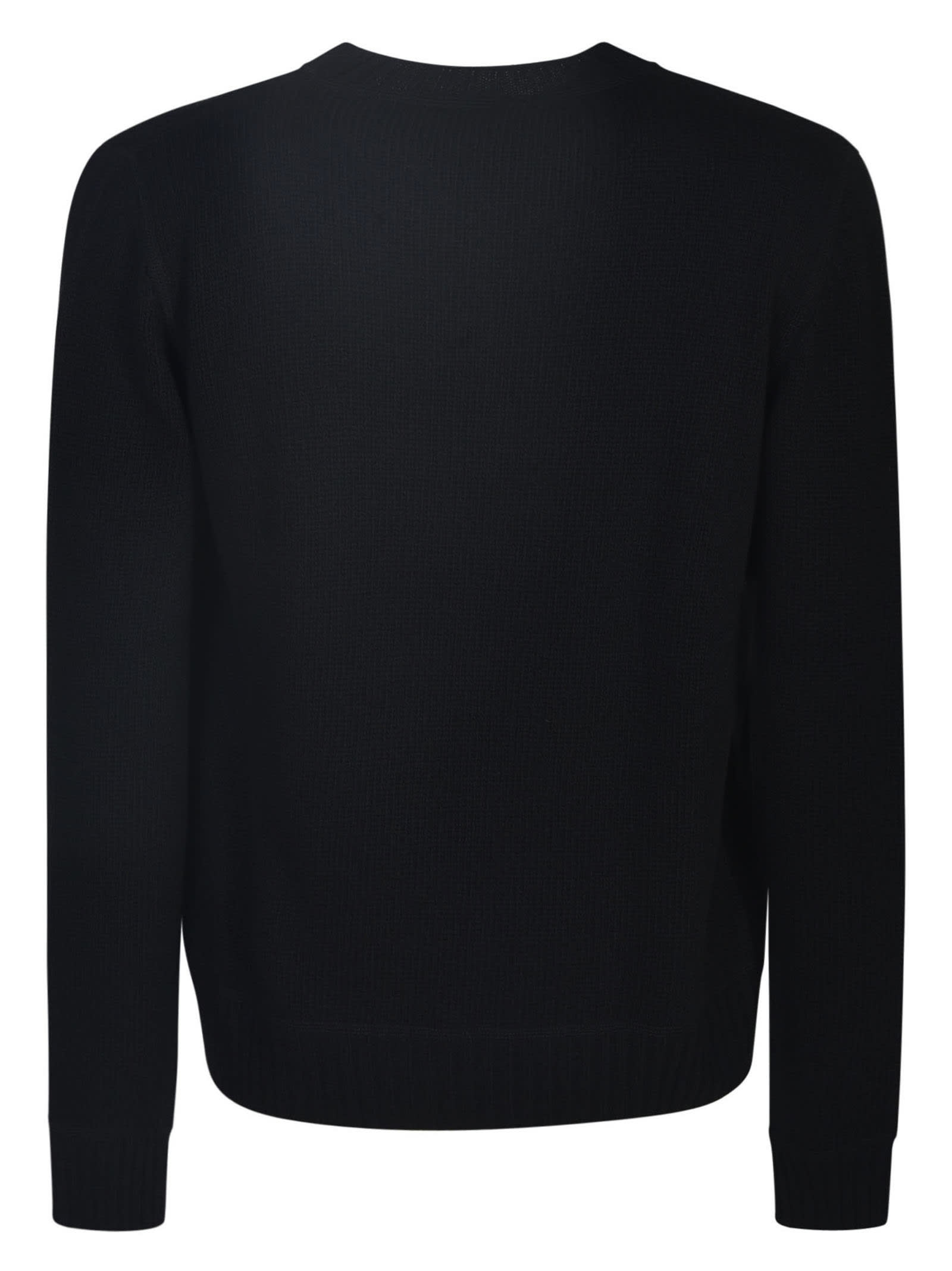 Prada Intarsia-knit Logo Sweatshirt In Black