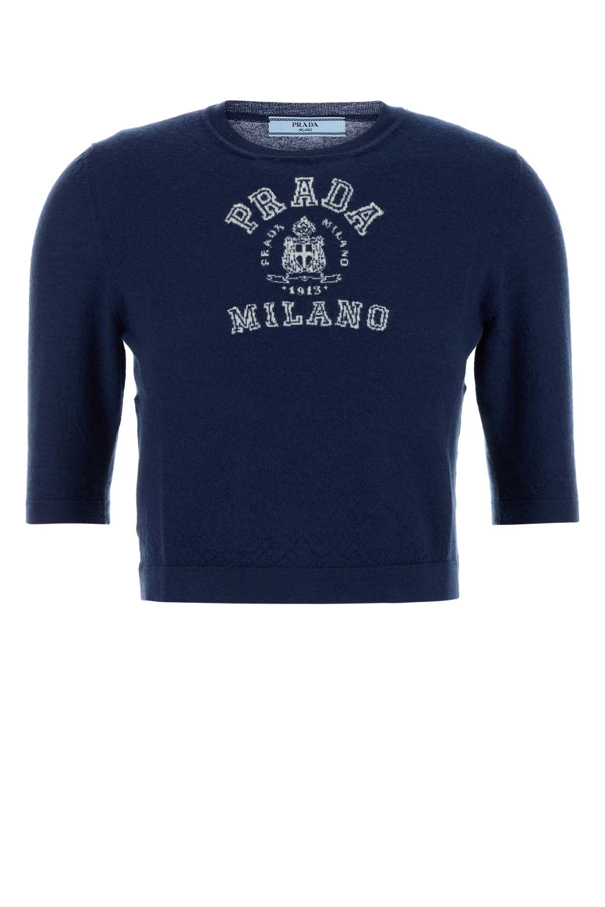 Prada Blue Cashmere Sweater In Blue