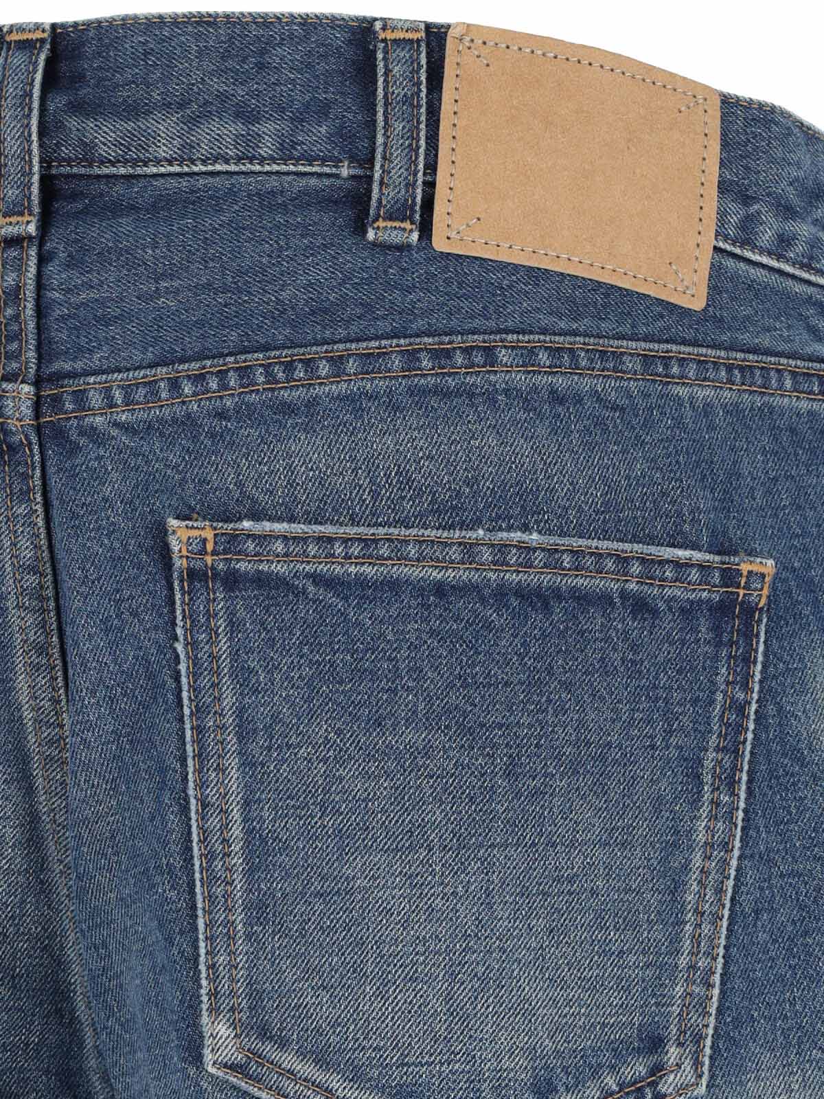 Celine Wide Leg Trousers Faded Effect In Blue