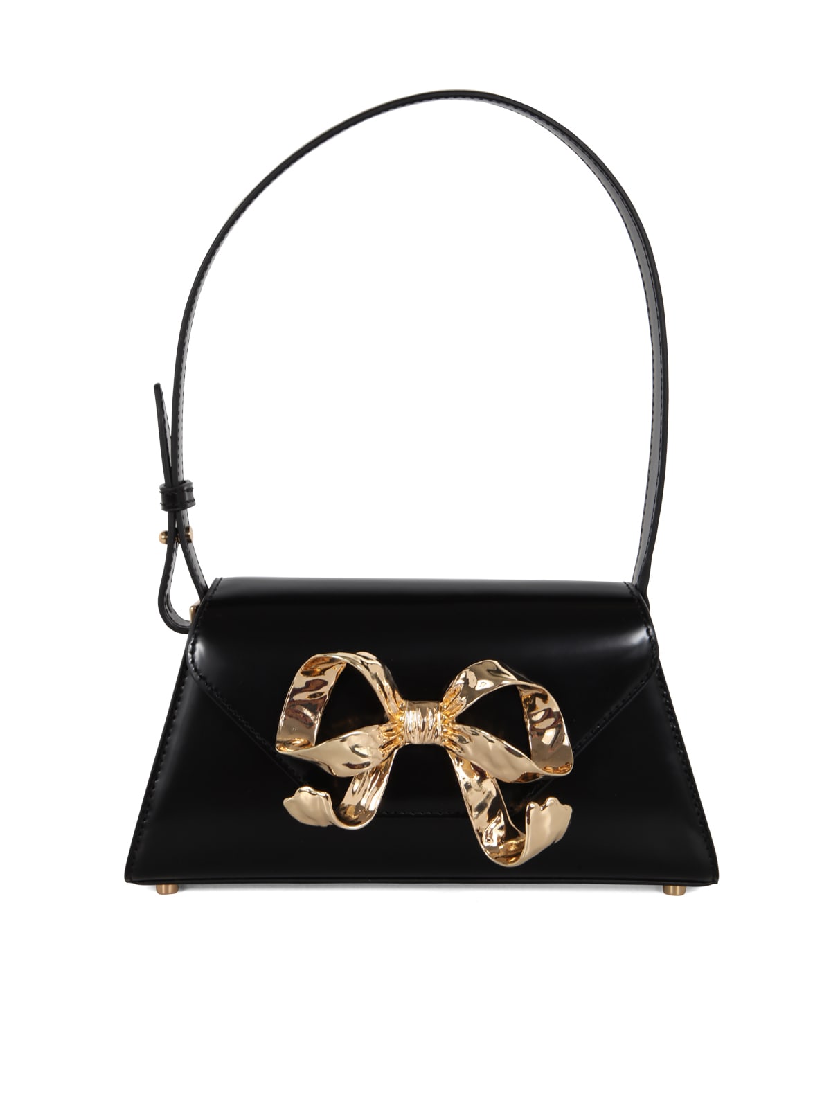 Self-portrait Lilac Bow Mini Shoulder Bag In Black