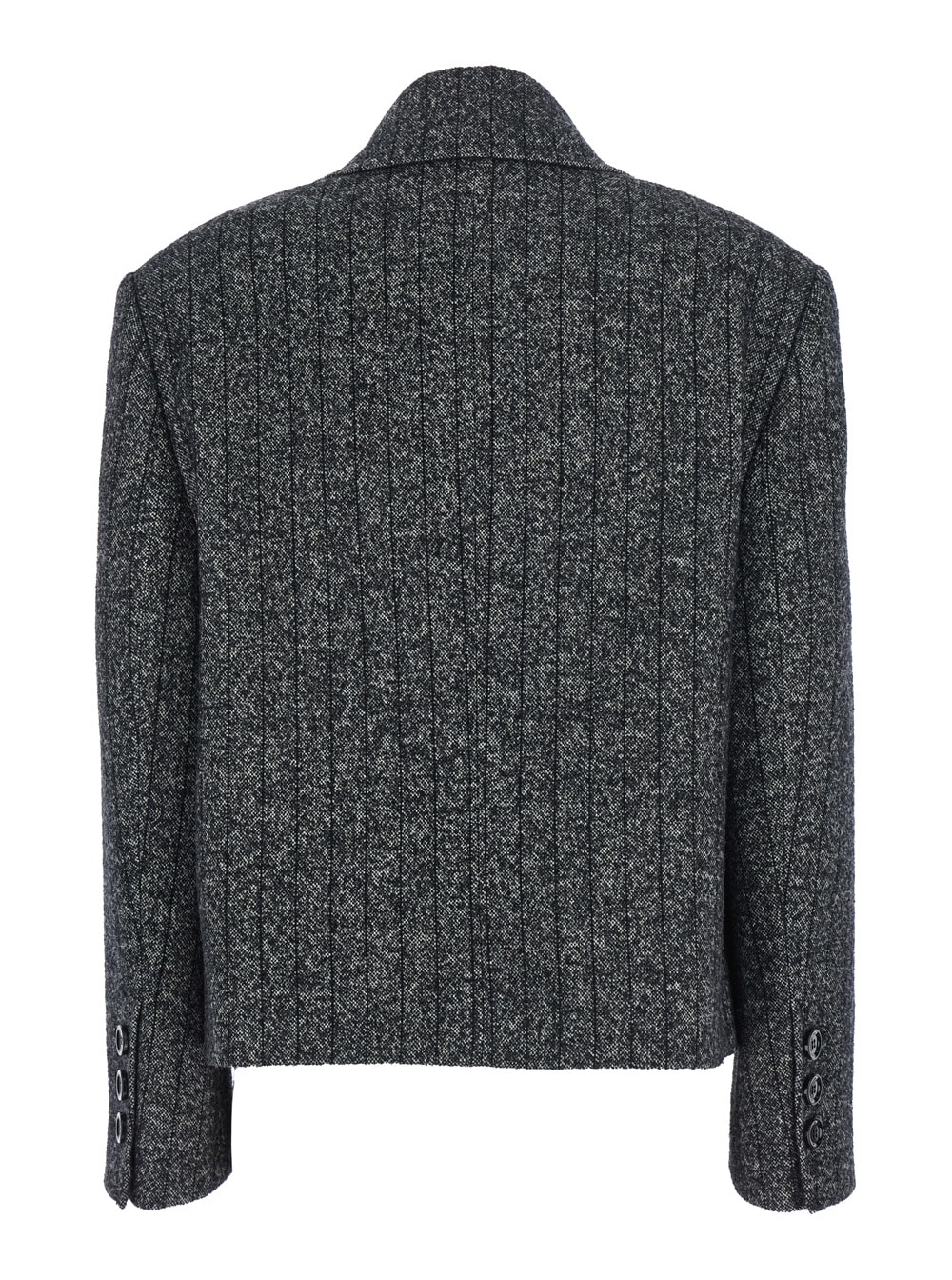 Dolce & Gabbana Pinstriped Wool-blend Double-breasted Jacket In Gray