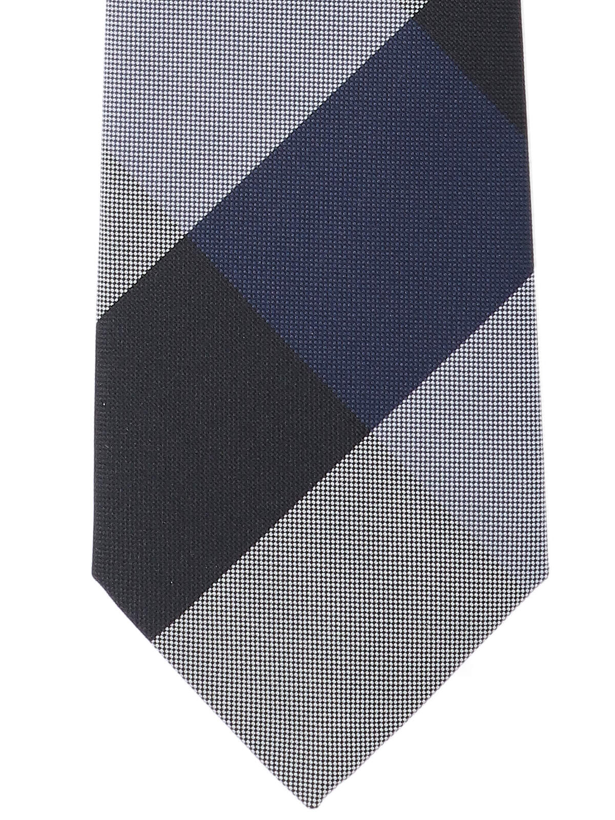 Shop Burberry Check Tie In Blue