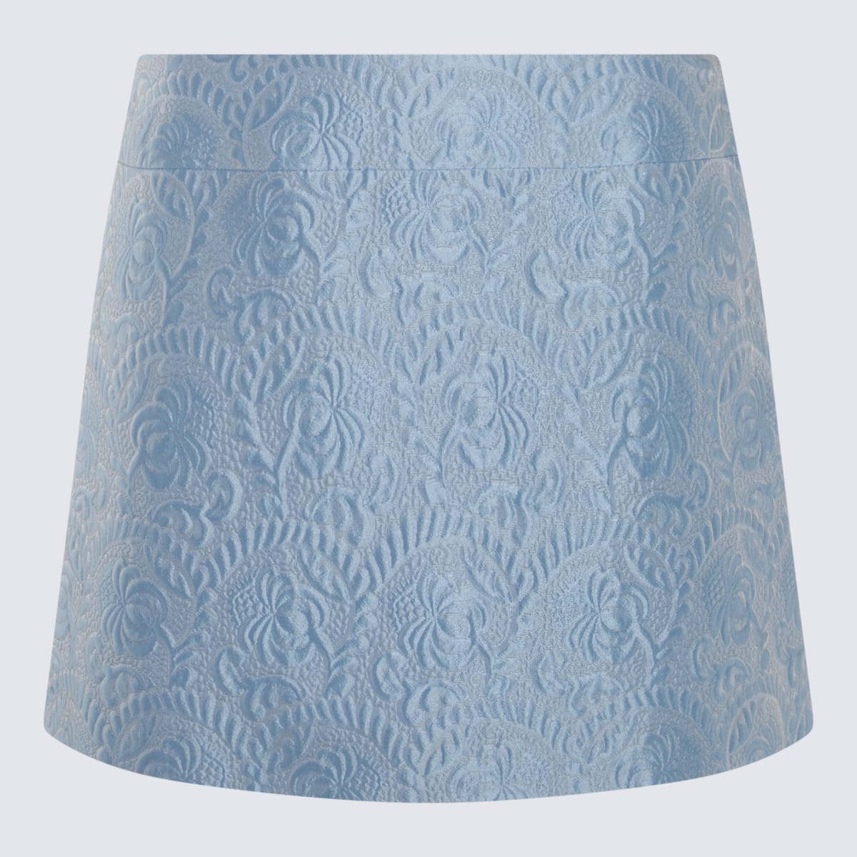 Shop Dolce & Gabbana Light Blue Cotton Skirt In Gliciine