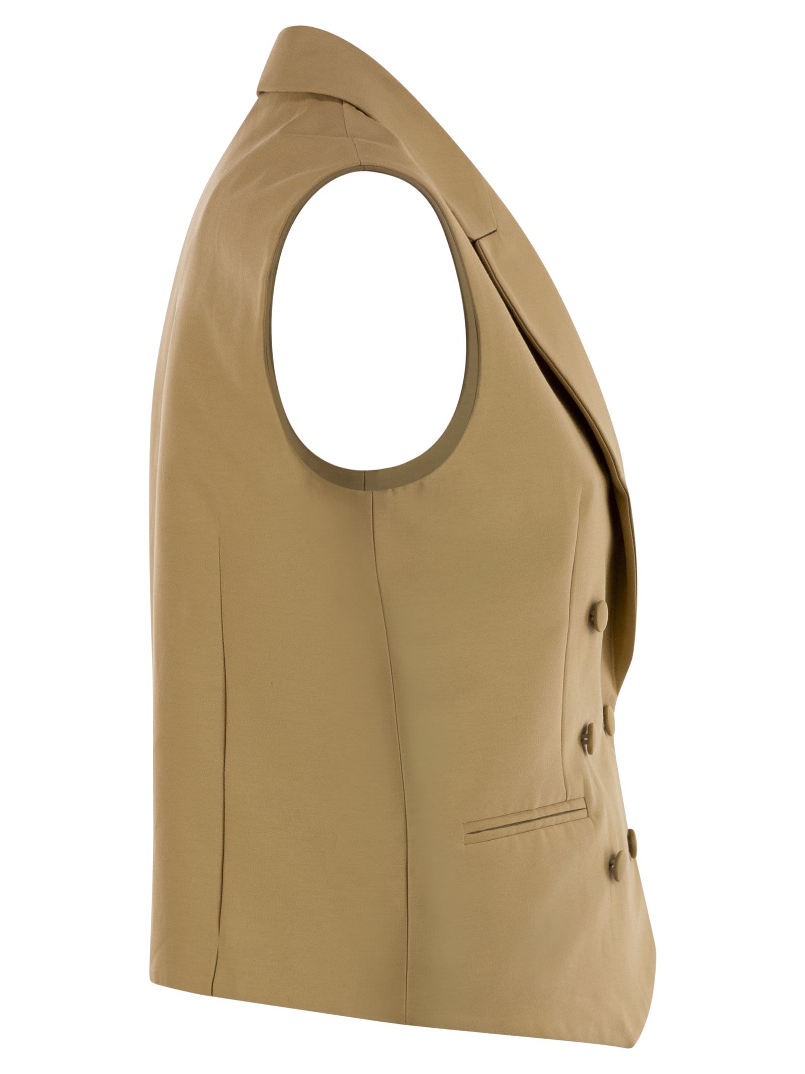 Mvp Wardrobe Double-breasted Cotton And Silk Waistcoat