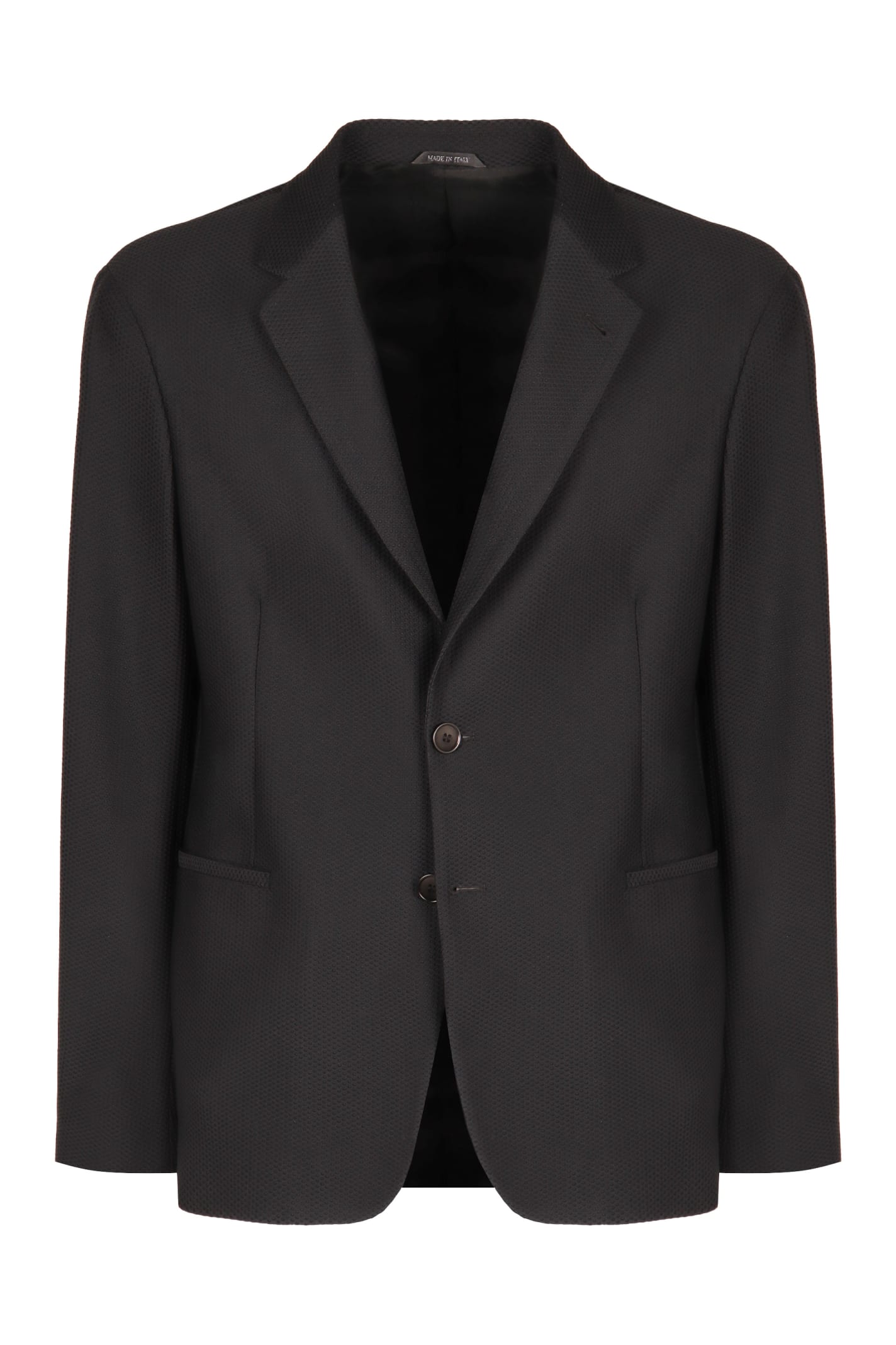 Shop Giorgio Armani Single-breasted Two-button Blazer In Black