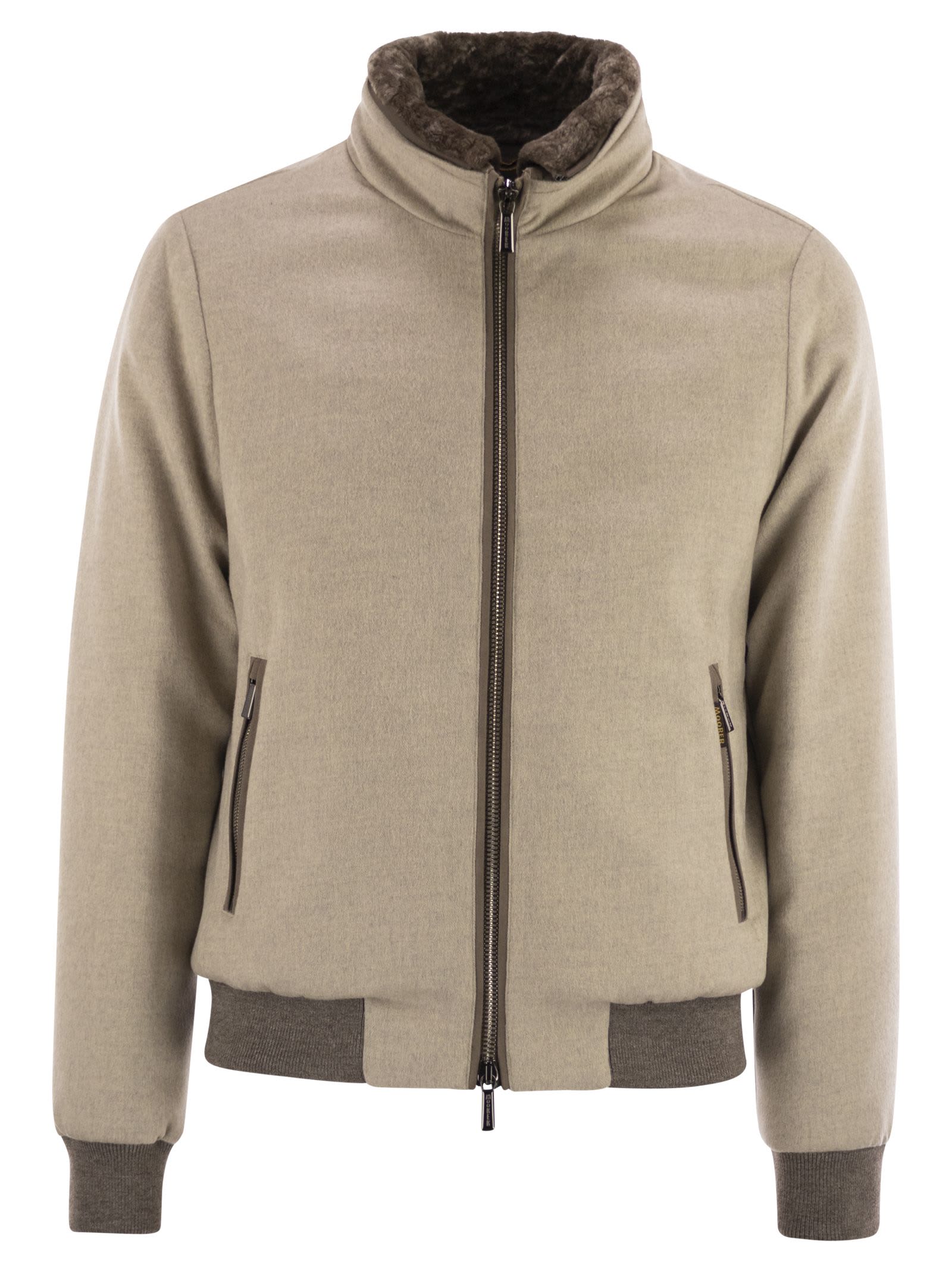 Moorer Long-sleeved Down Jacket In Neutral