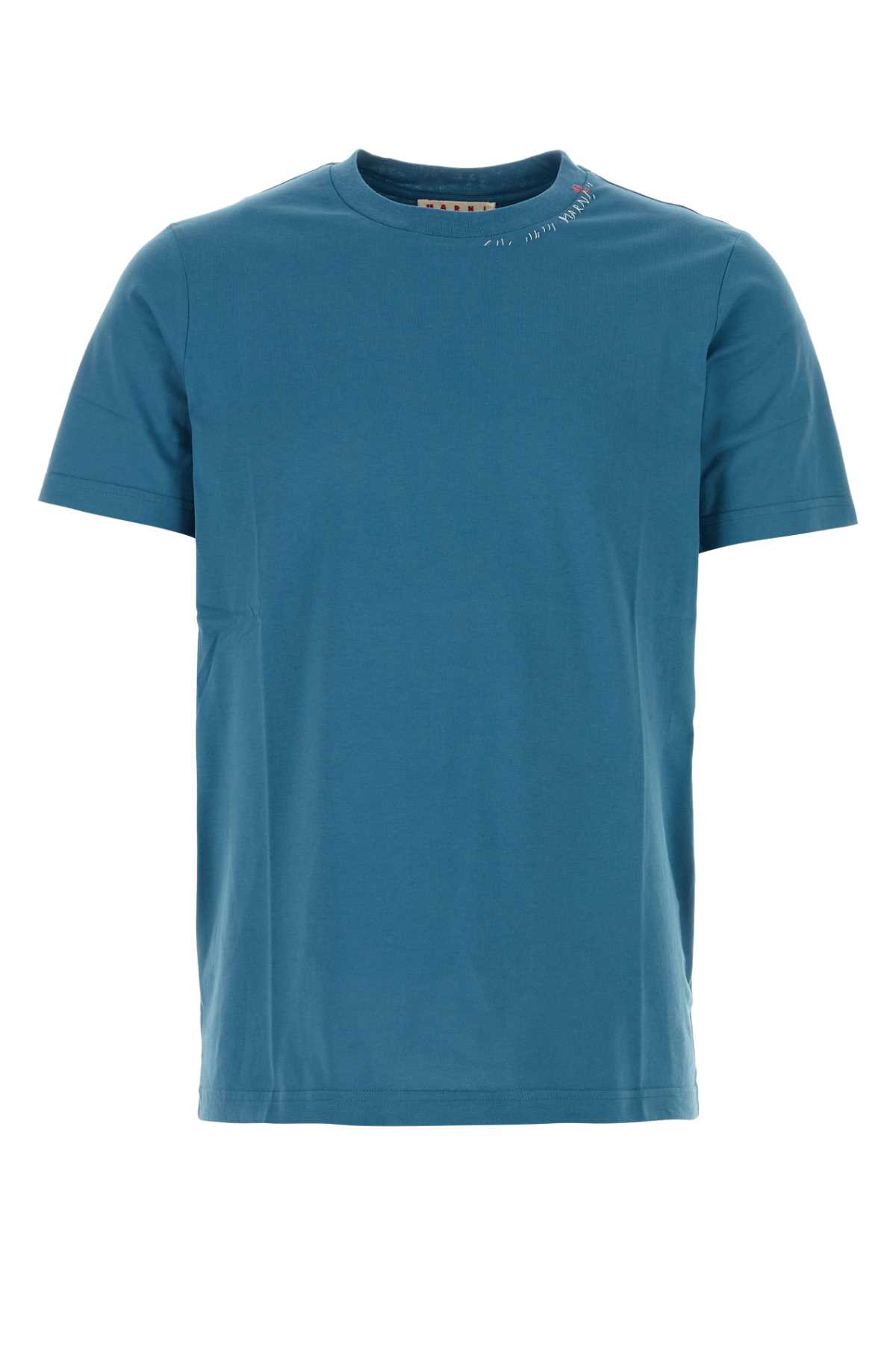 Shop Marni Air Force Blue Cotton T-shirt In Opal