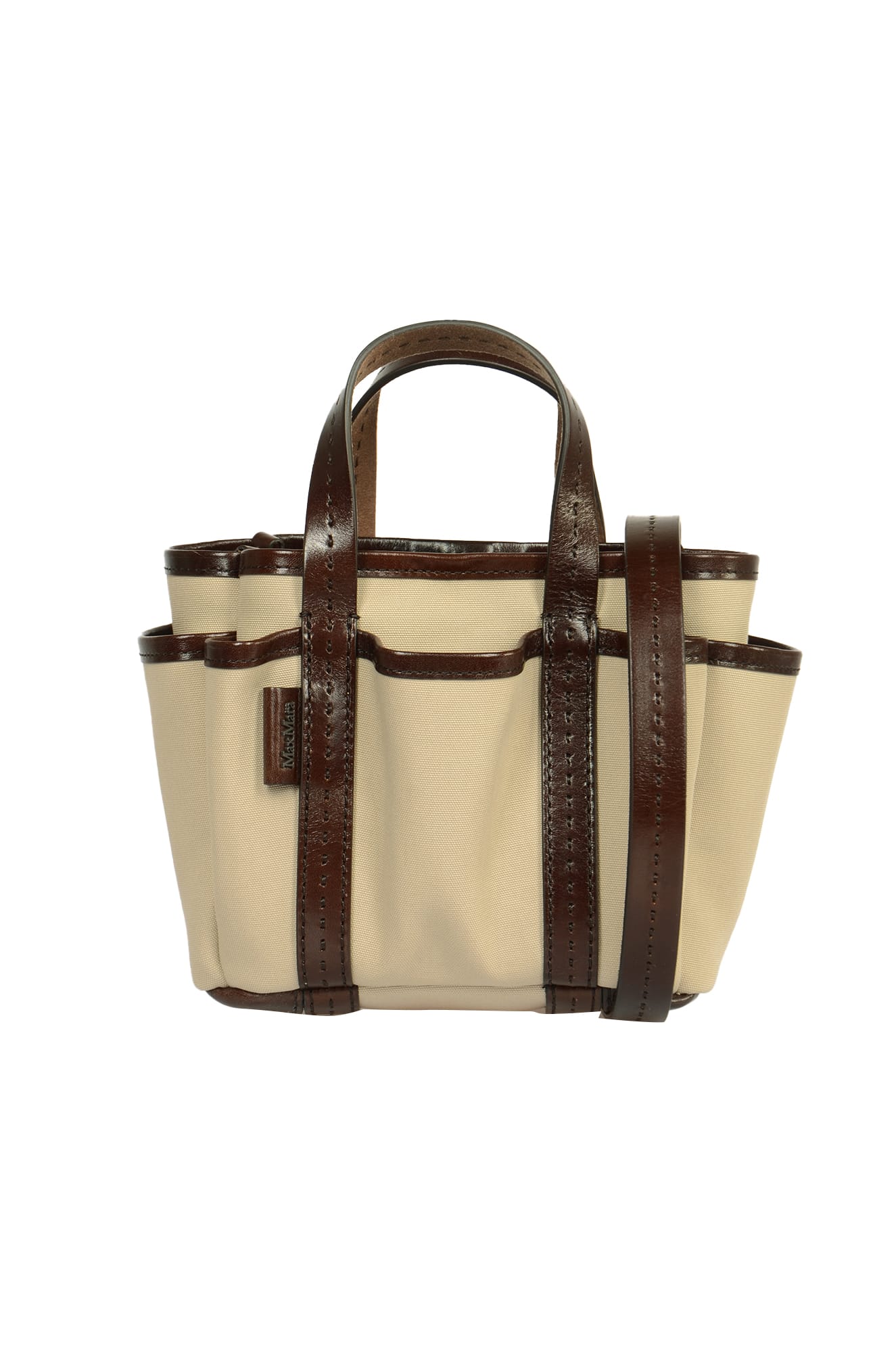 Shop Max Mara Gardenca Shoulder Bag In Juta/brown