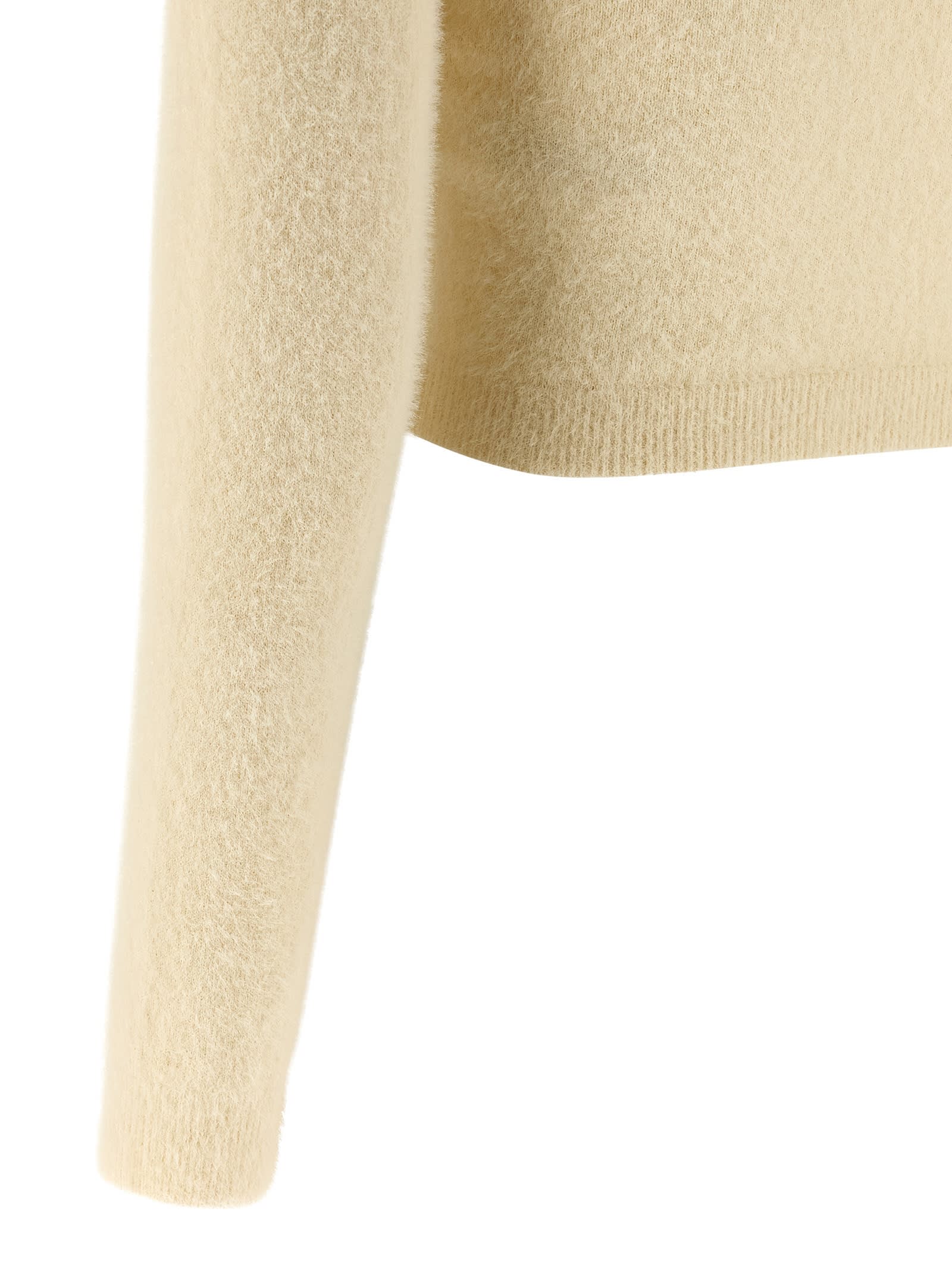 Elisabetta Franchi Brushed Insert Turtleneck Sweater Sweaters And Cardigans White In Multi