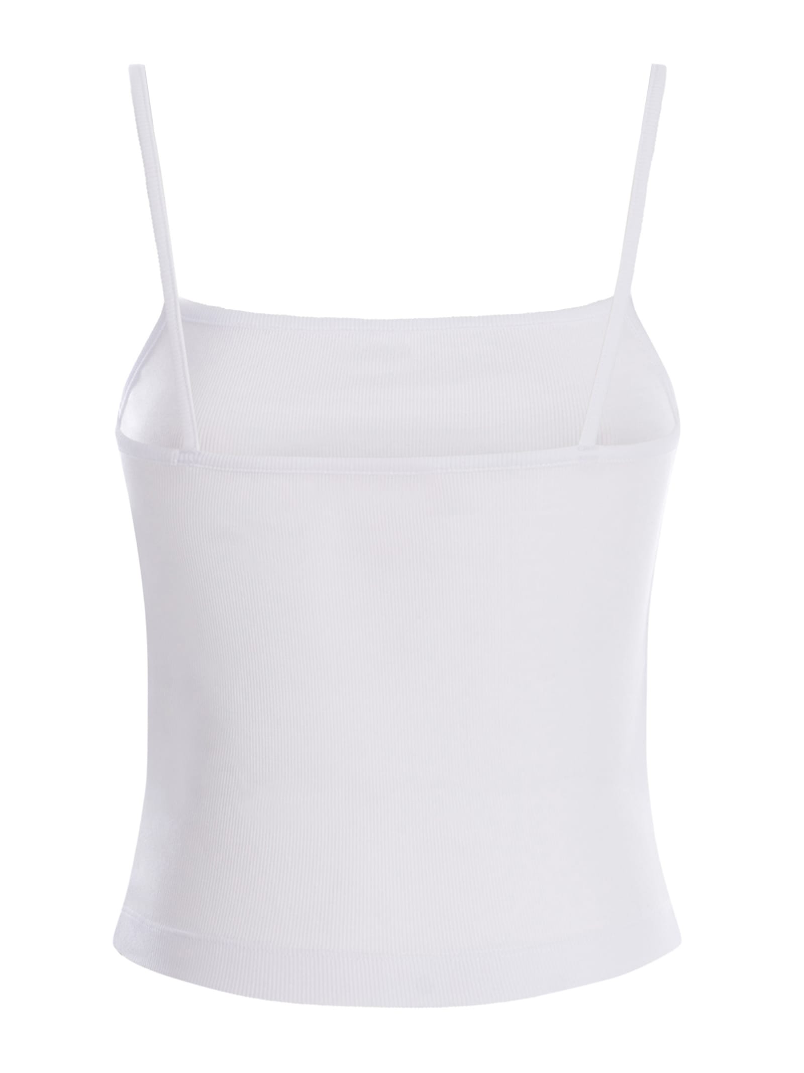 Diesel Stretch Cotton Jersey Logo Tank Top In Bianco