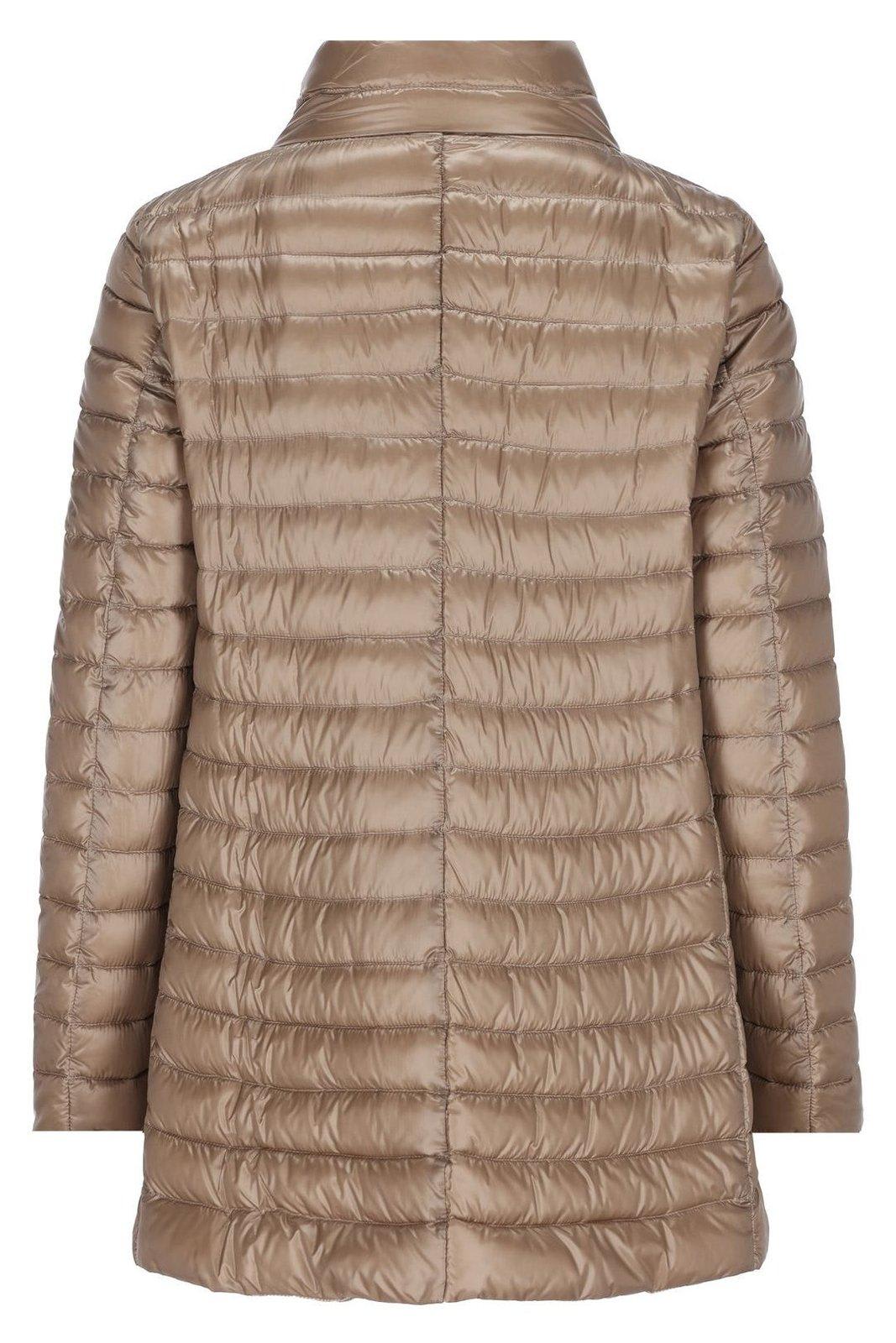 Herno Reversible Button-up Down Jacket In Tortora Chantilly