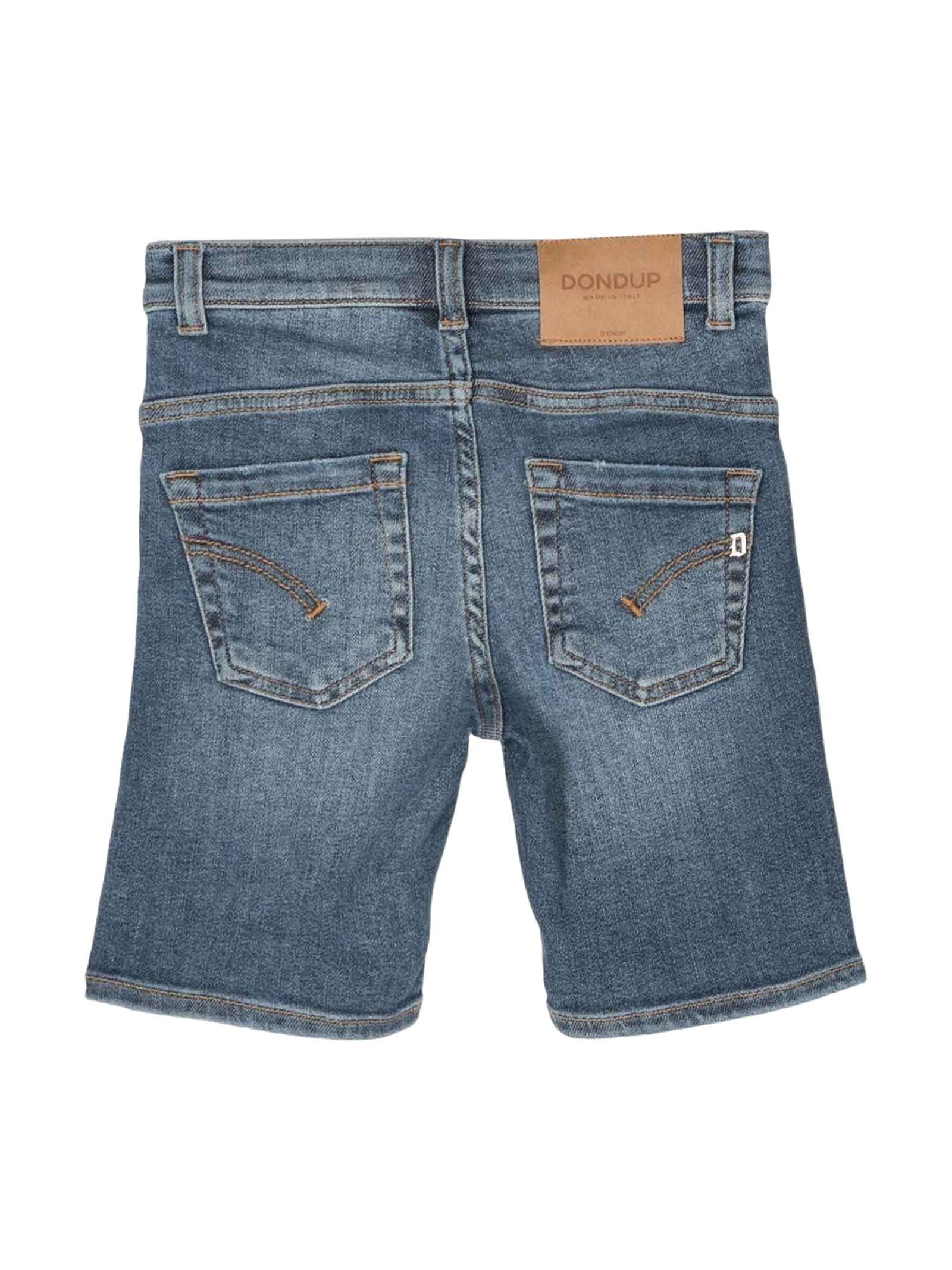 Shop Dondup Denim Shorts Boy In Blu