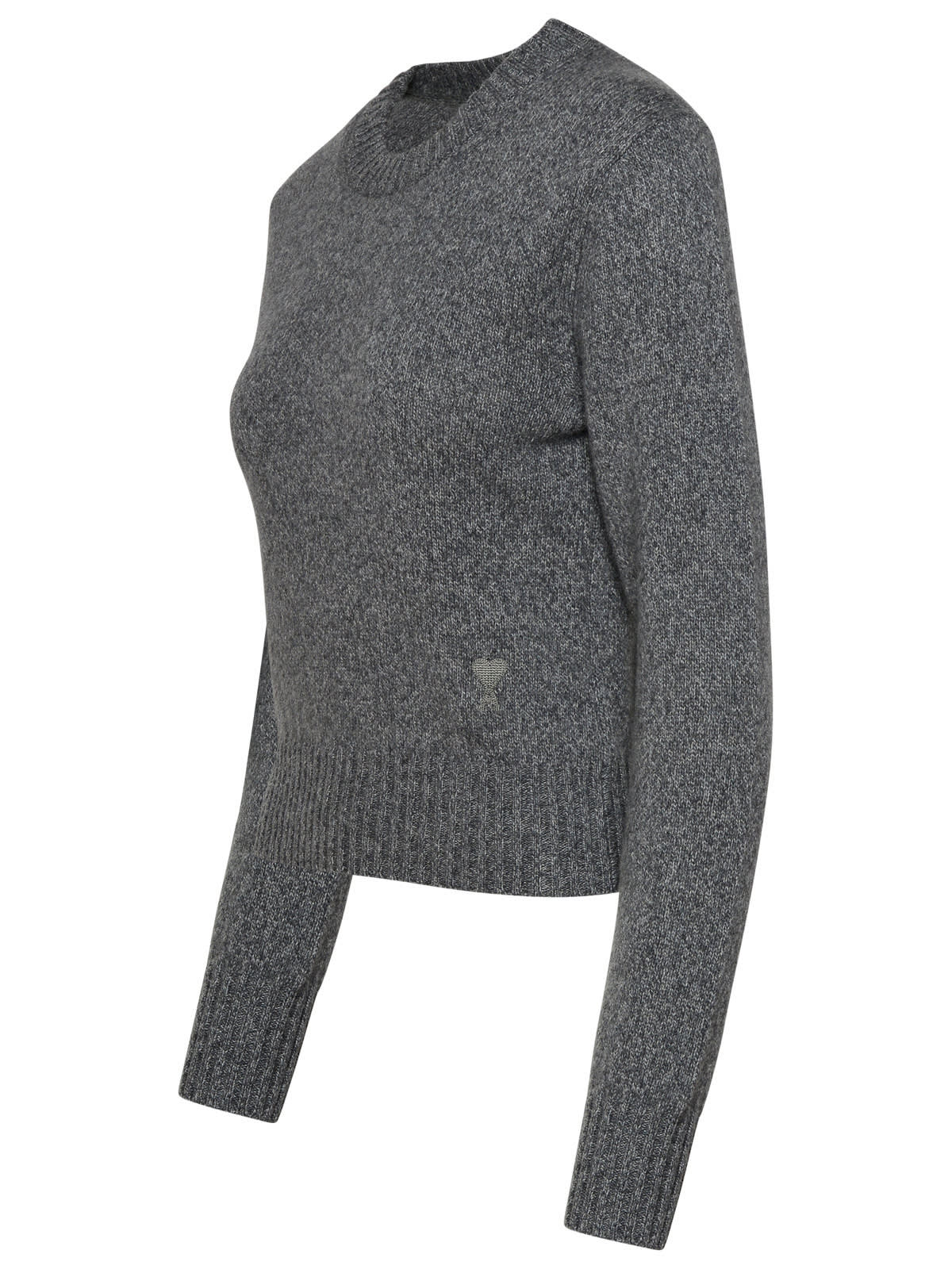 Shop Ami Alexandre Mattiussi Grey Cashmere Blend Sweater