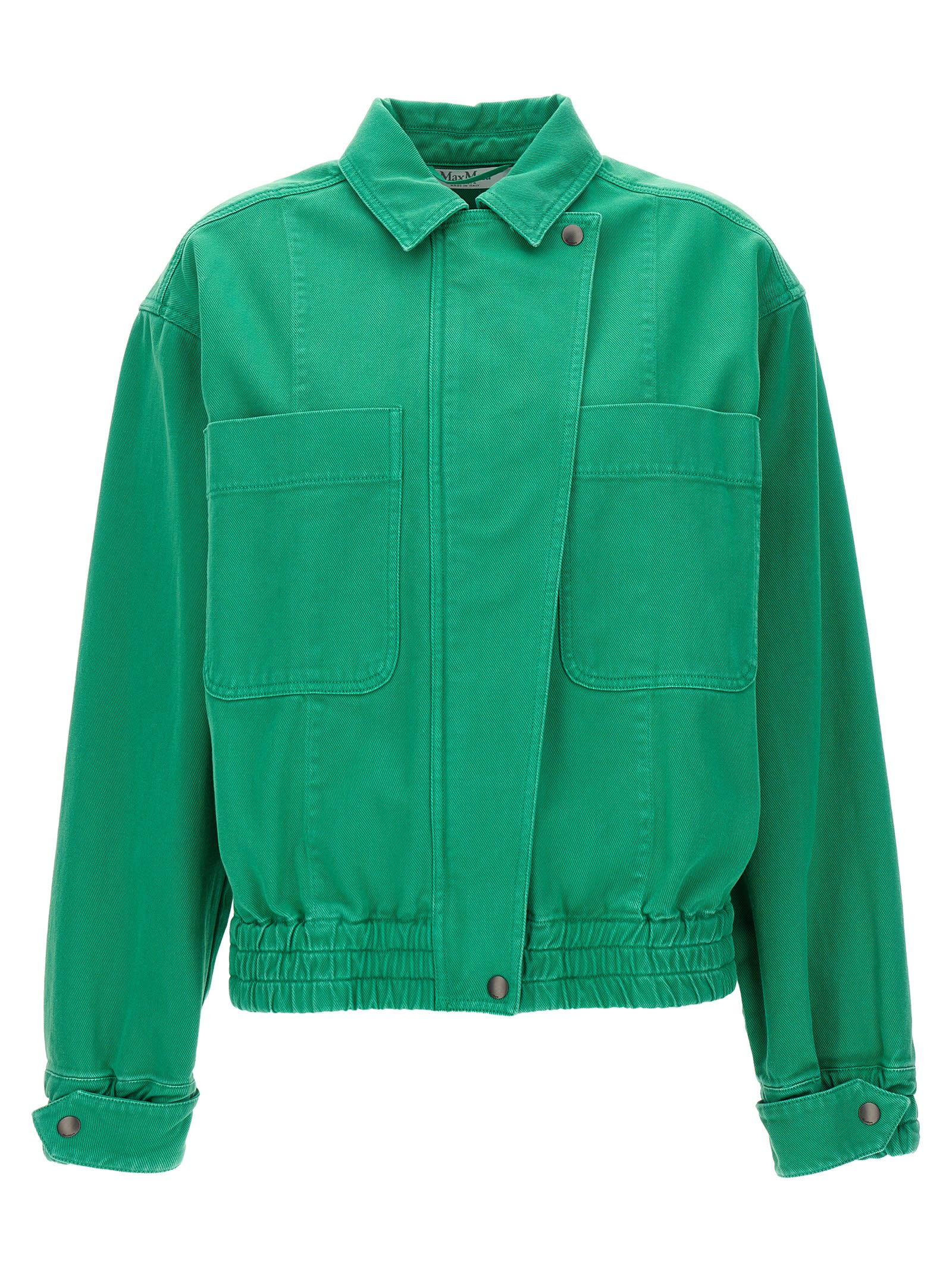 Shop Max Mara Arturo Crop Jacket In Green