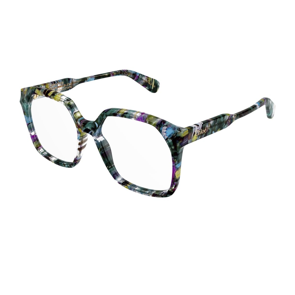 Chloé Ch0263o Linea Gayia 003 Blue Transparent Glasses In Multi