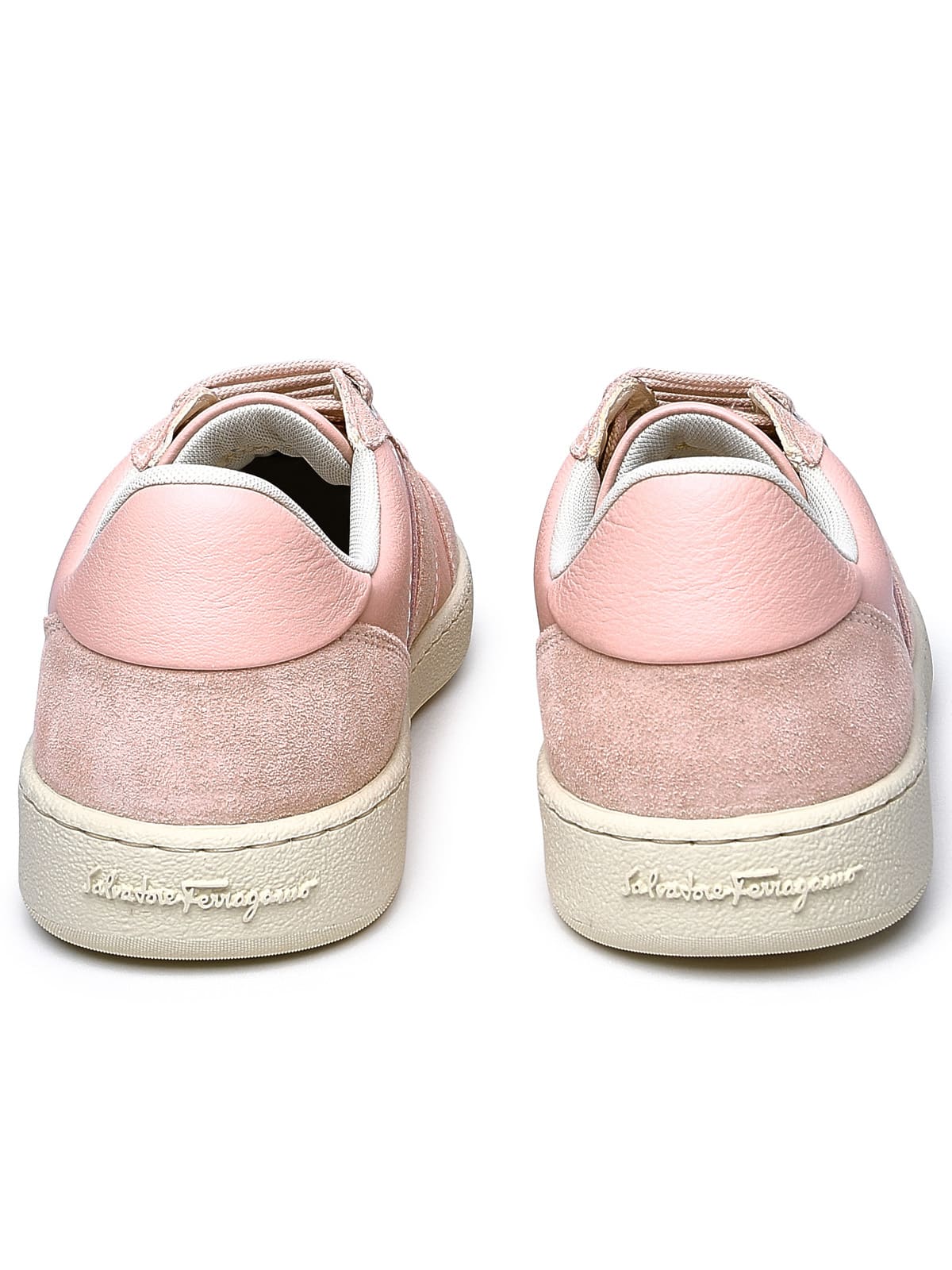 Shop Ferragamo Pink Leather Sneakers