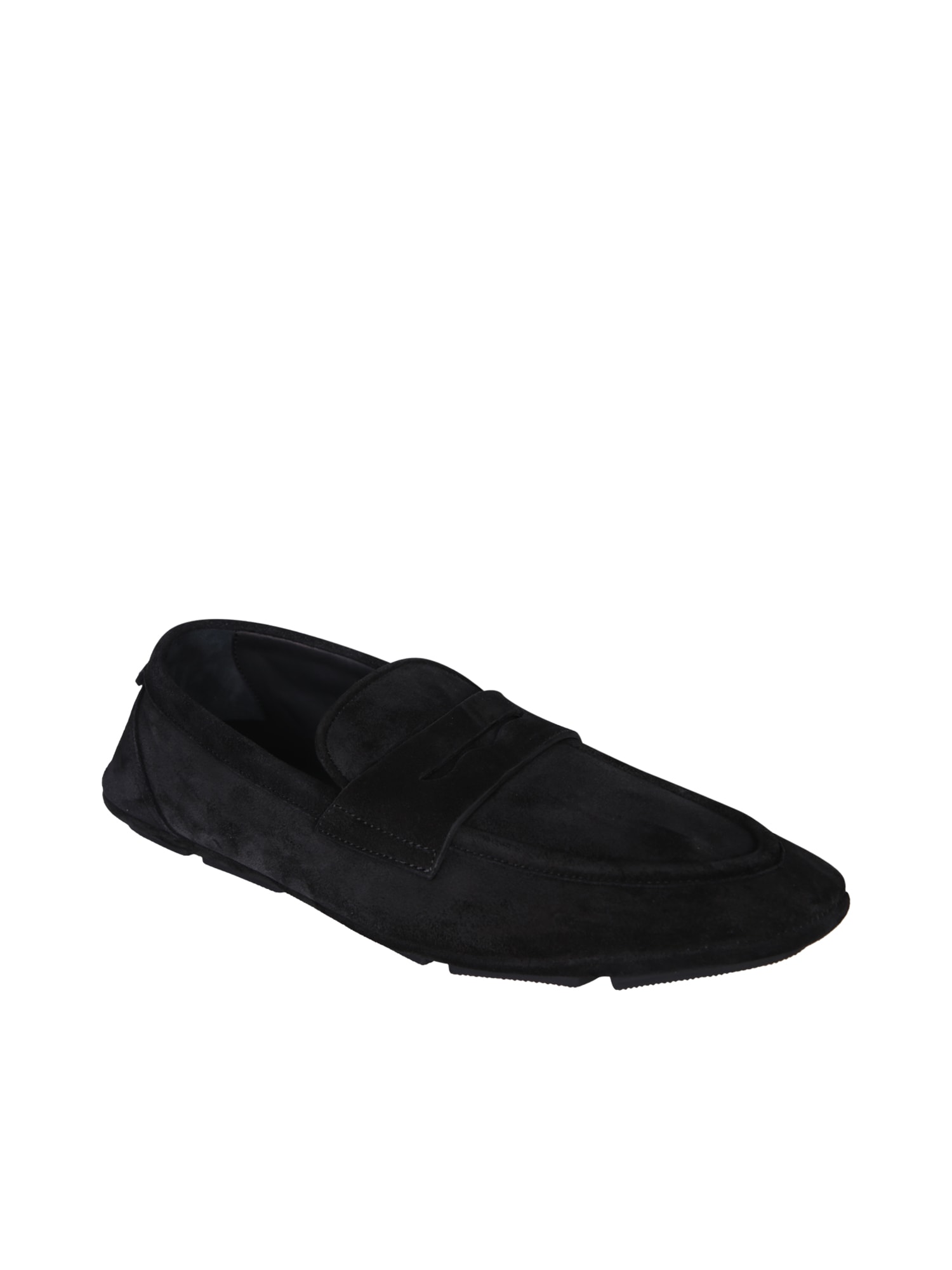 Shop Dolce & Gabbana Suede Blue Loafer In Black