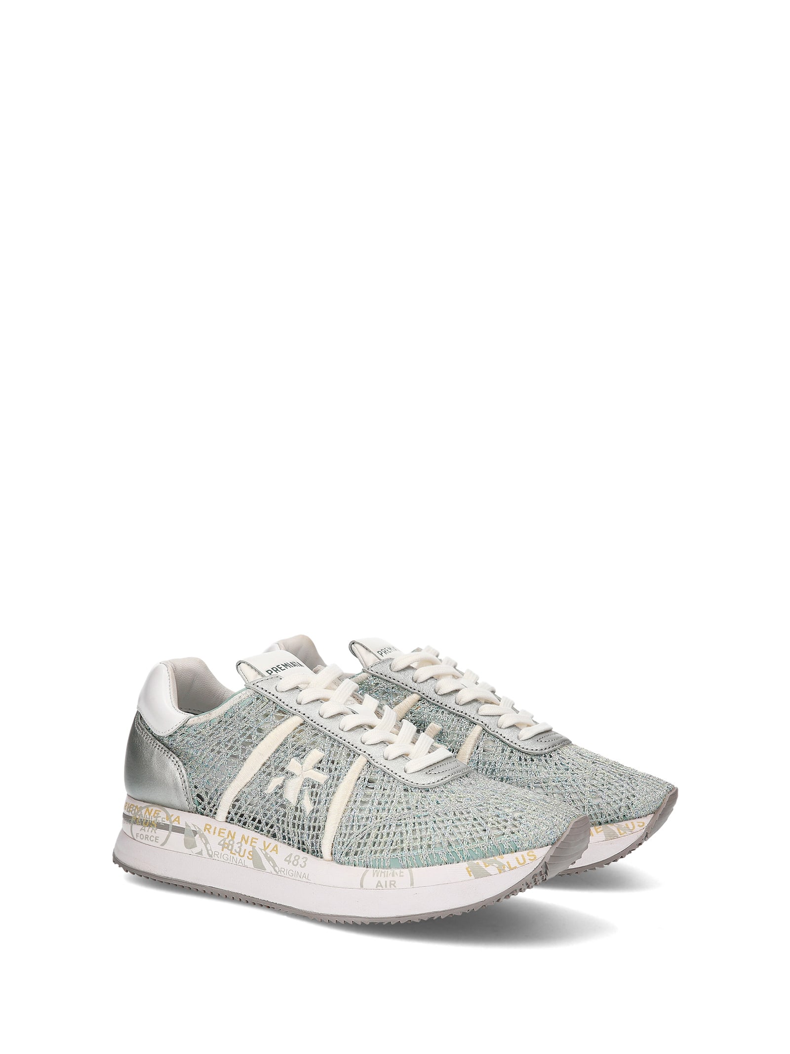 Shop Premiata Conny 6702 Perforated Sneaker In Silver