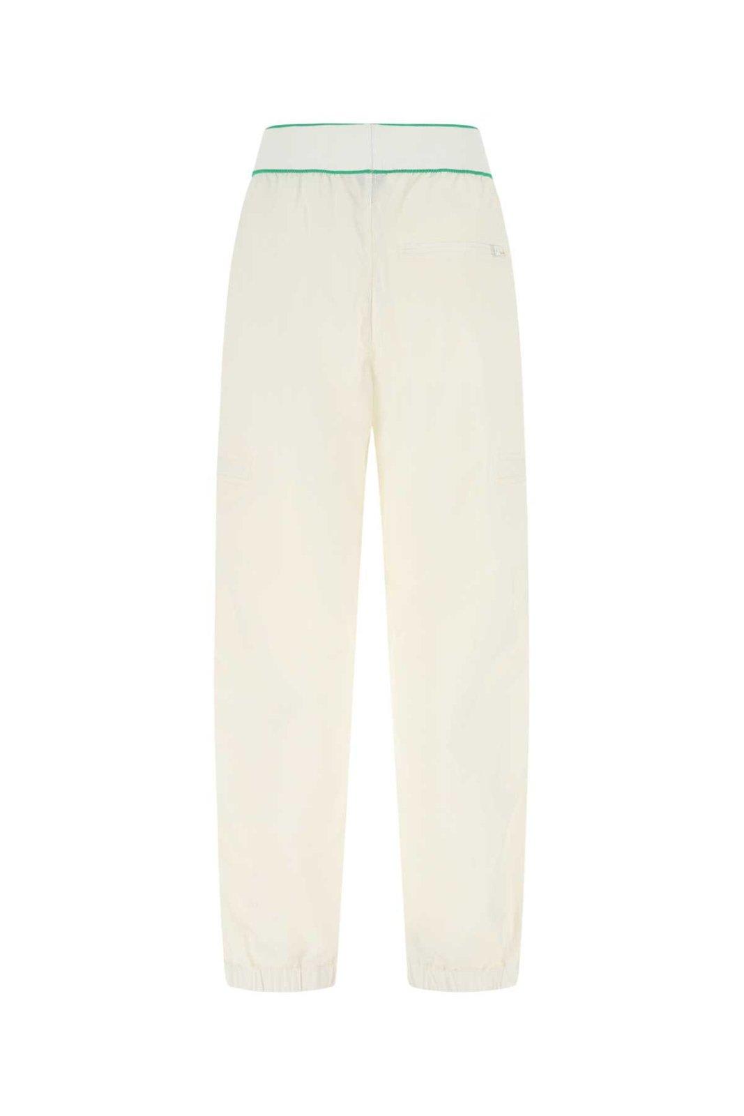 Shop Bottega Veneta Reverse Logo Pants In White